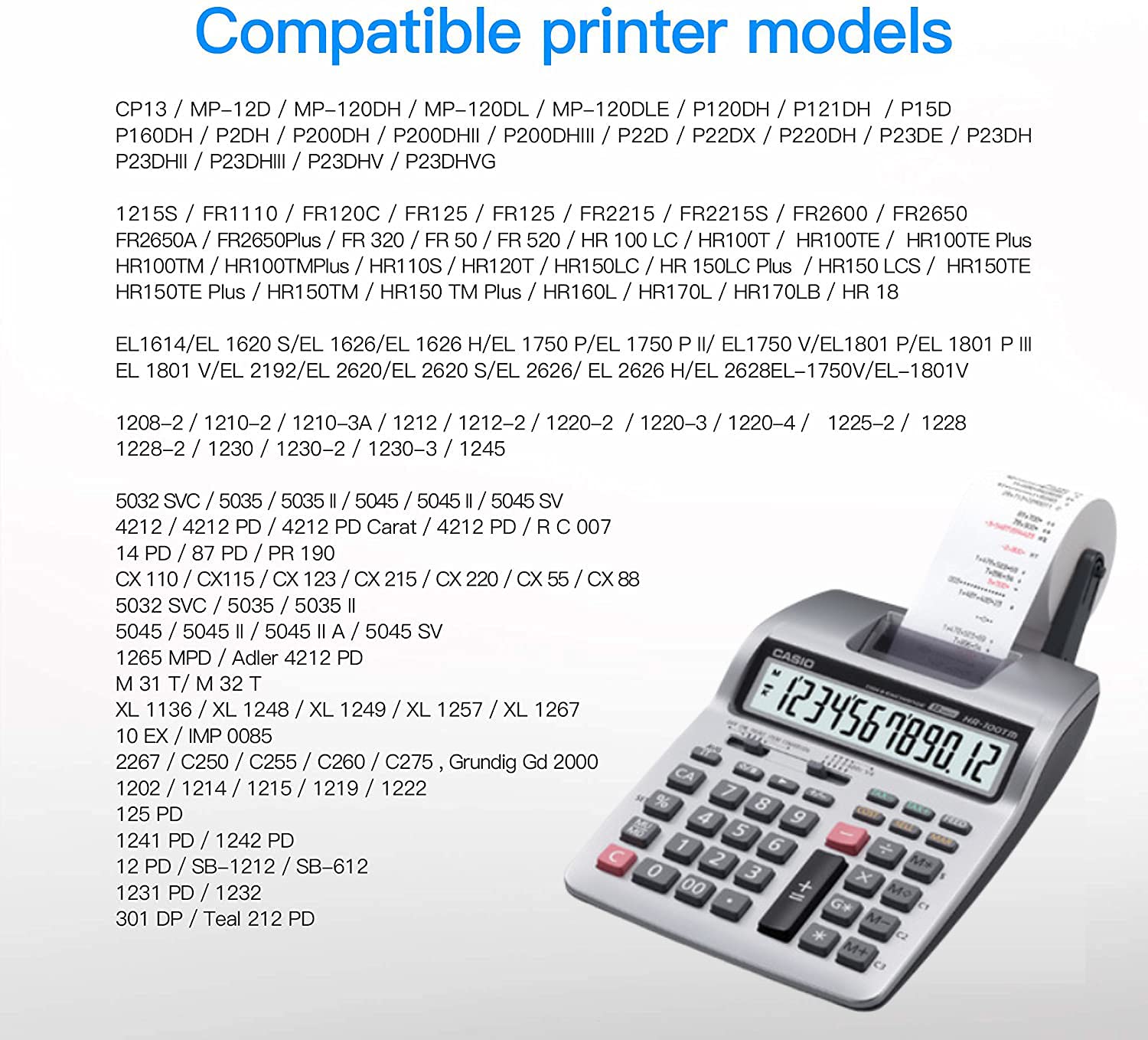 Package Of Two Casio Hr 100Tm And Hr 150Tm Calculator Ink Roller, Black And Red, Compatible