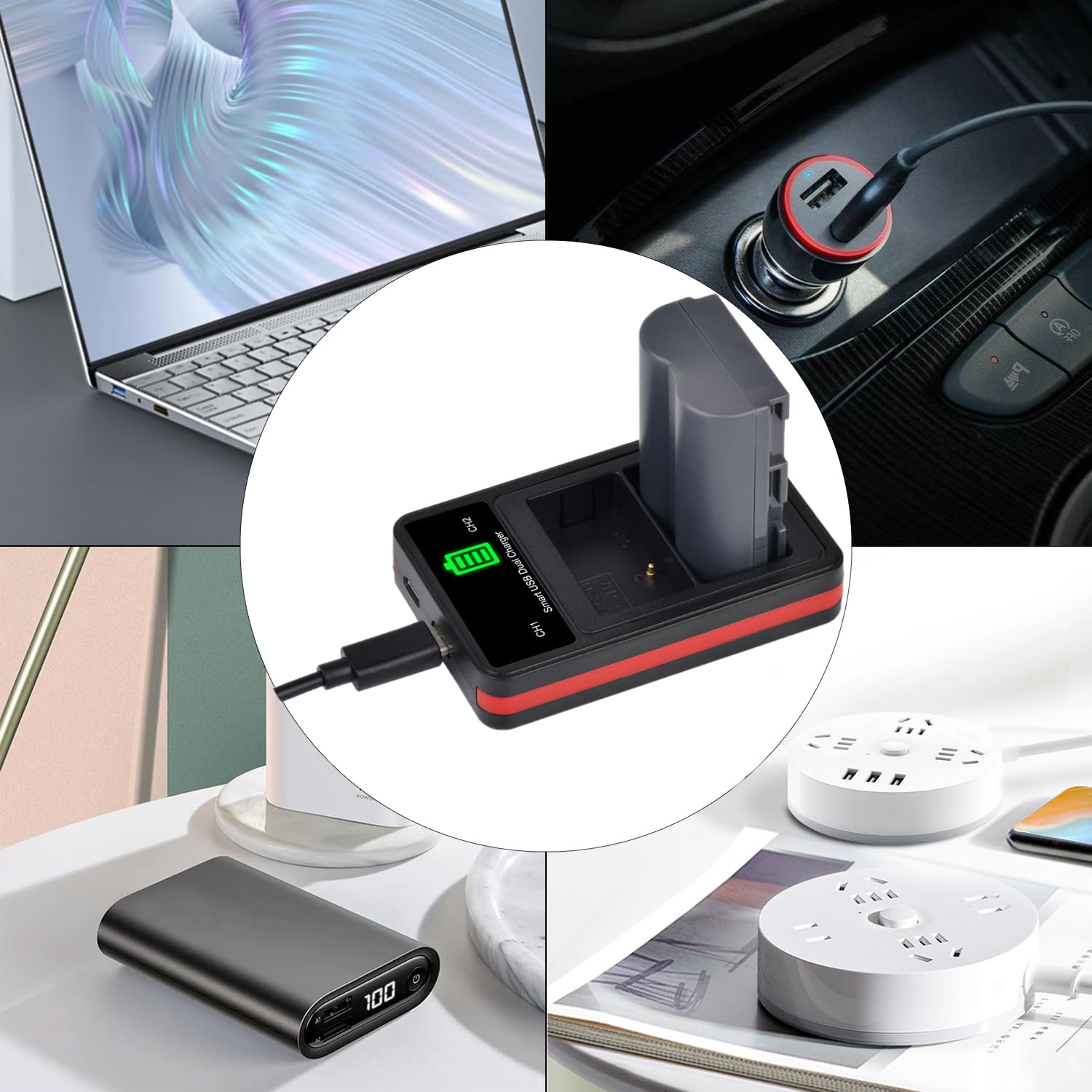 Powertrust 2 Pack Bp 511 Bp511A Battery And Lcd Usb Dual Charger For Canon Eos 40D 300D 5D 20D 30D 50D