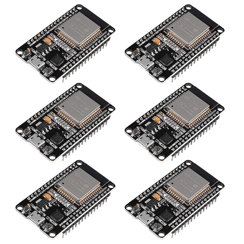 Dorhea 6Pcs Esp32 Esp 32S Wifi Development Board Nodemcu Esp Wroom 32 Microcontroller 2.4Ghz Dual Core Wifi Bluetooth Processor