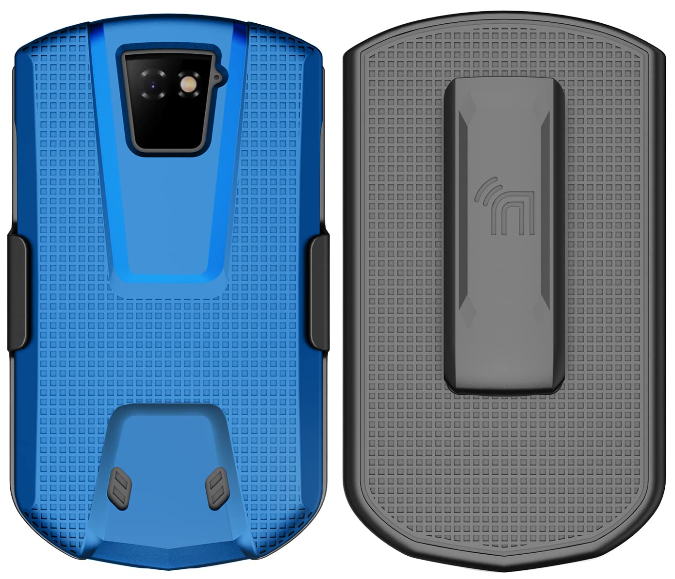 Nakedcellphone Case With Clip For Unihertz Titan Pocket Phone, Slim Hard Shell Textured Cover And [Rotating/Ratchet] Belt Hip Ho