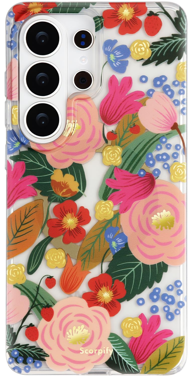 SCORPIFY Compatible with Samsung Galaxy S26 Ultra Case [Compatible with MagSafe] with Camellia Blossom Floral Design, Cute Clear