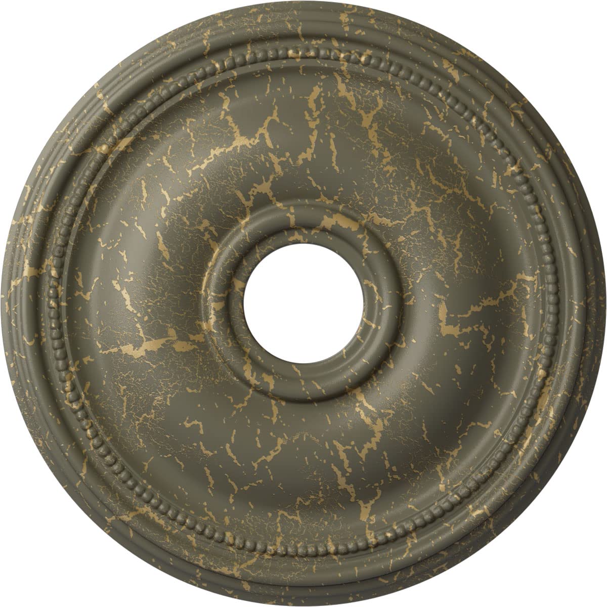 Ekena Millwork Cm18Brwhc Bradford Ceiling Medallion, 18 1/8''Od X 3 3/4''Id X 1 1/8''P, Hand Painted Witch Hazel Crackle