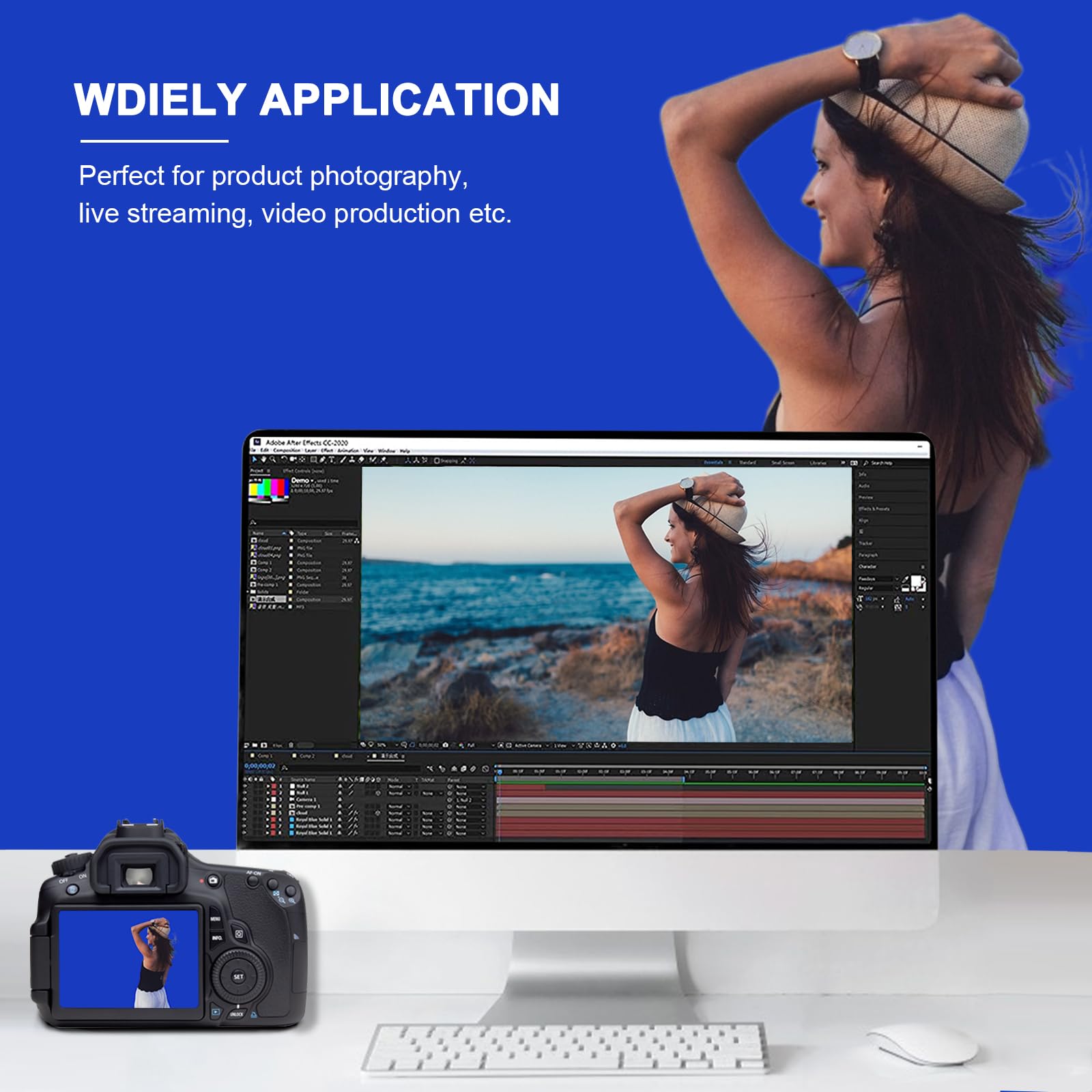 Aimosen 10X10 Ft Royal Blue Screen Backdrop For Photography, Large Chromakey Blue Photo Background For Party Portrait Photoshoot