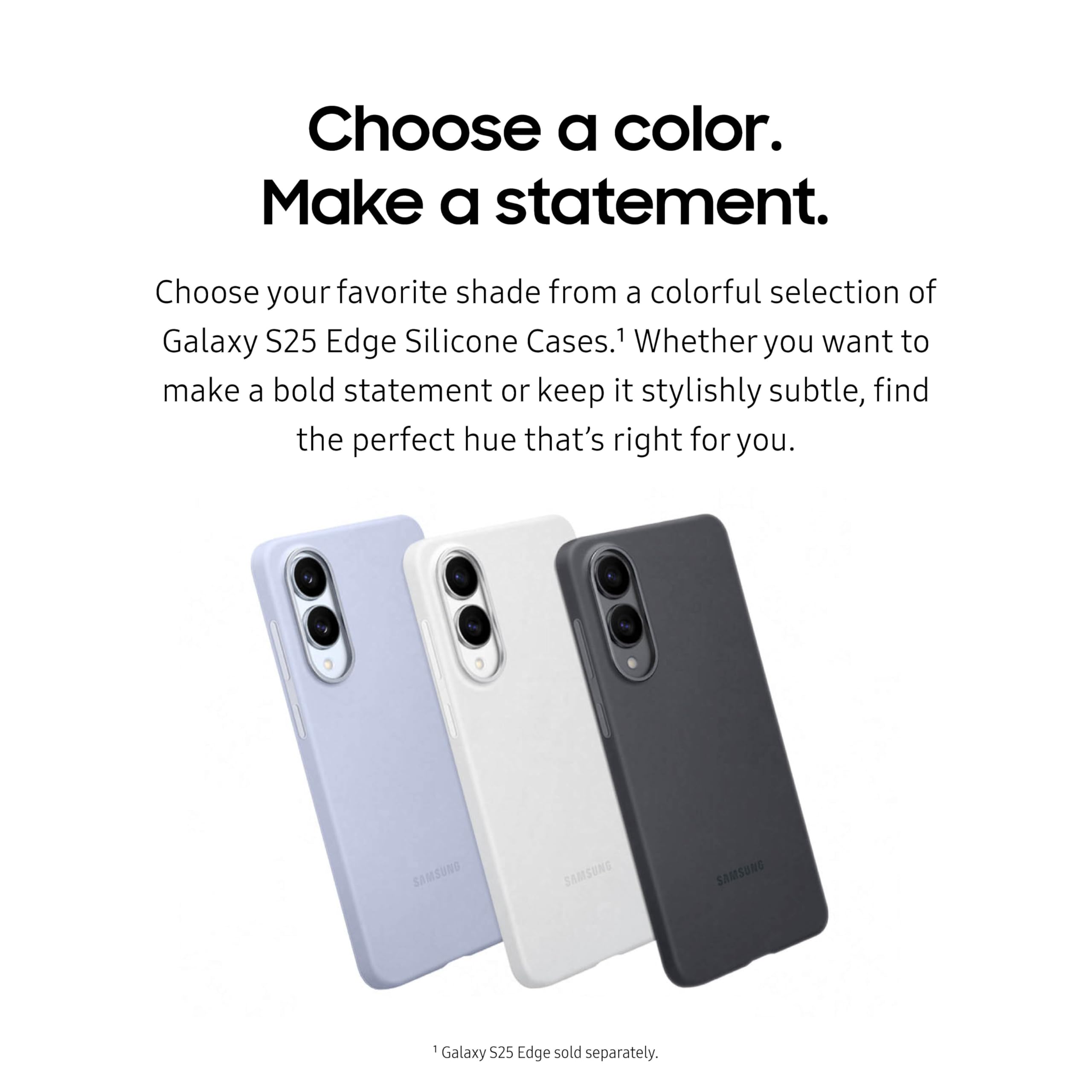 Galaxy S25 Edge Silicone Phone Case, Protective Cover, Smooth Grip, Soft And Sleek Design, Seamless Fit, Ef-Ps937Cbegus, Black