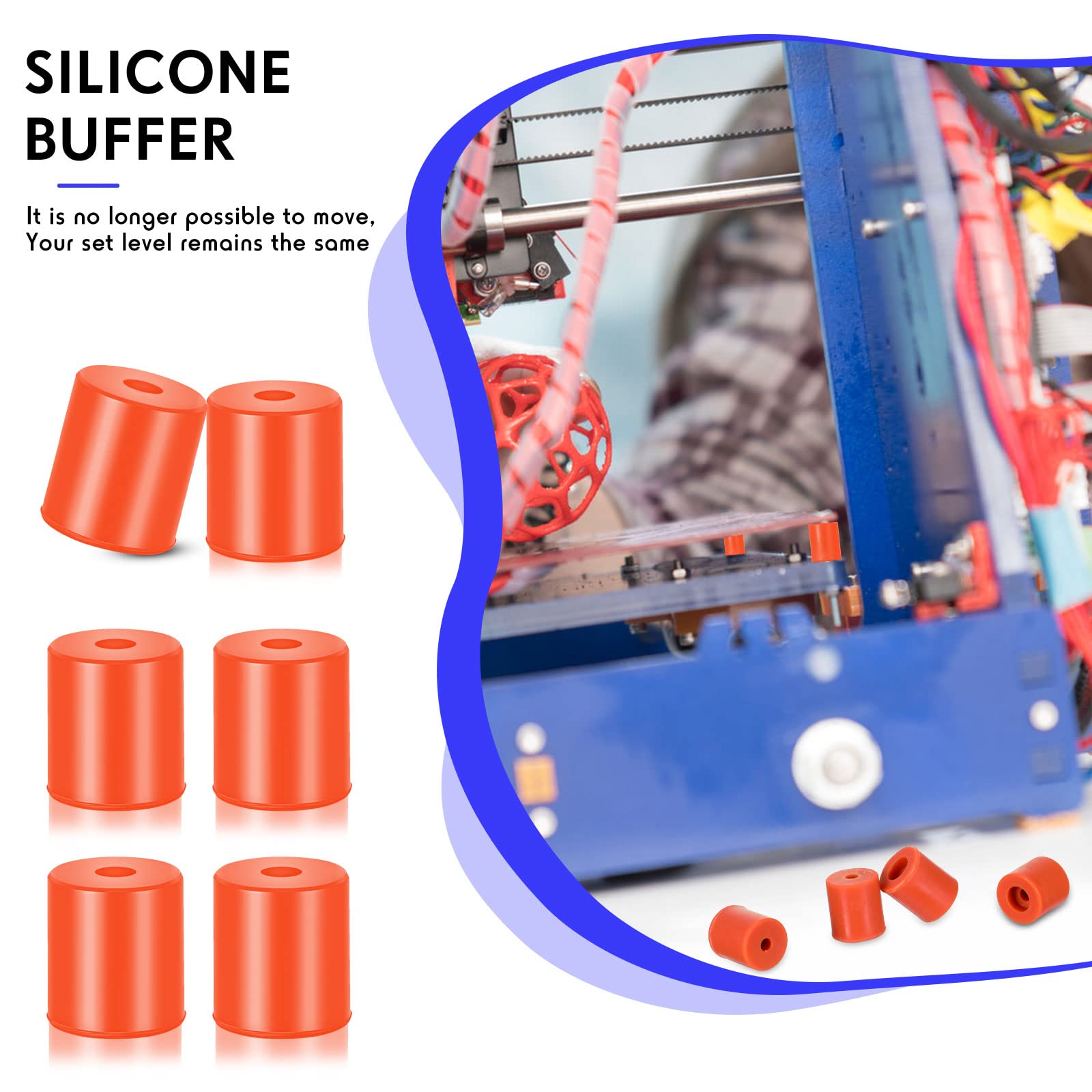 12 Pcs 3D Printer Heatbed Parts Silicone Leveling Solid Bed Mount Heat Resistant 3D Printer Parts Compatible With Cr-10 Ender 3