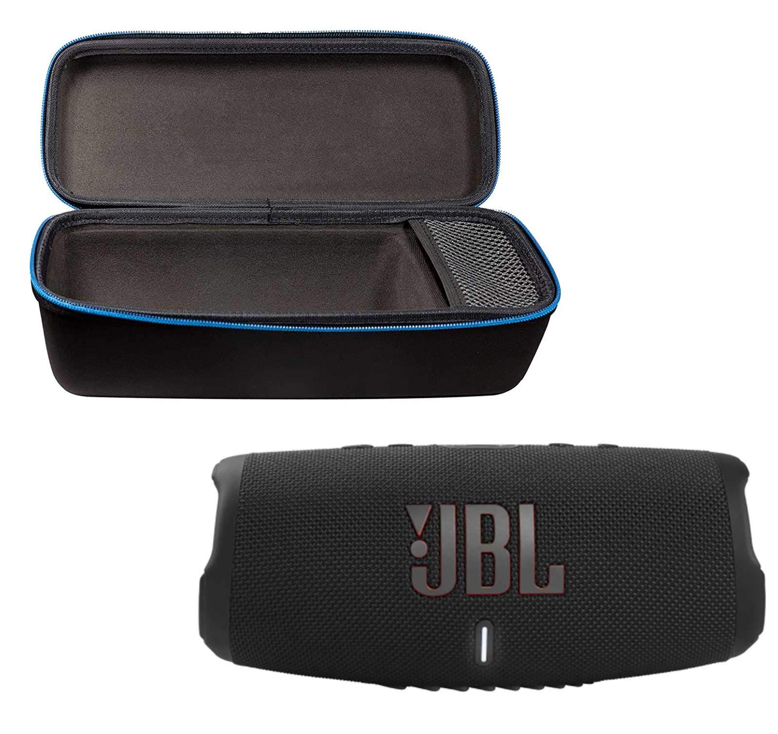 JBL Charge 5 Portable Waterproof Wireless Bluetooth Speaker Bundle with divvi! Protective Hardshell Case - Gray