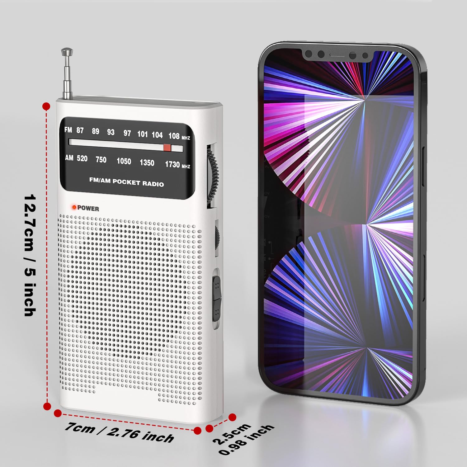 Goodes Portable Radio Am Fm, Transistor Radio With Loud Speaker, Headphone Jack, 2Aa Battery Operated Radio For Long Range Recep