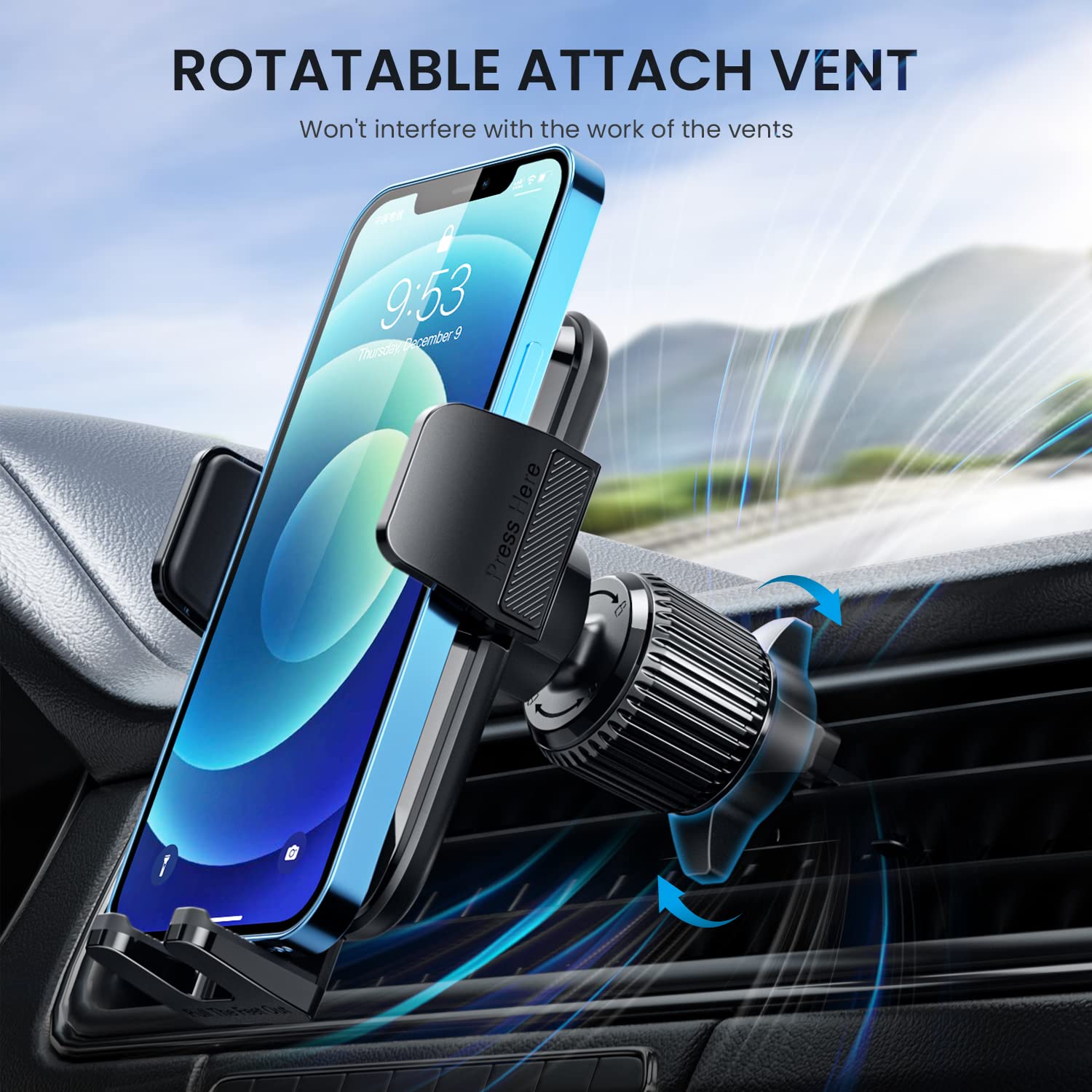 Car Phone Holder Vent [ Metal Clip] Phone Holders For Your Car Hands Free Universal Air Vent Cell Phone Car Mount Fit For Iphone