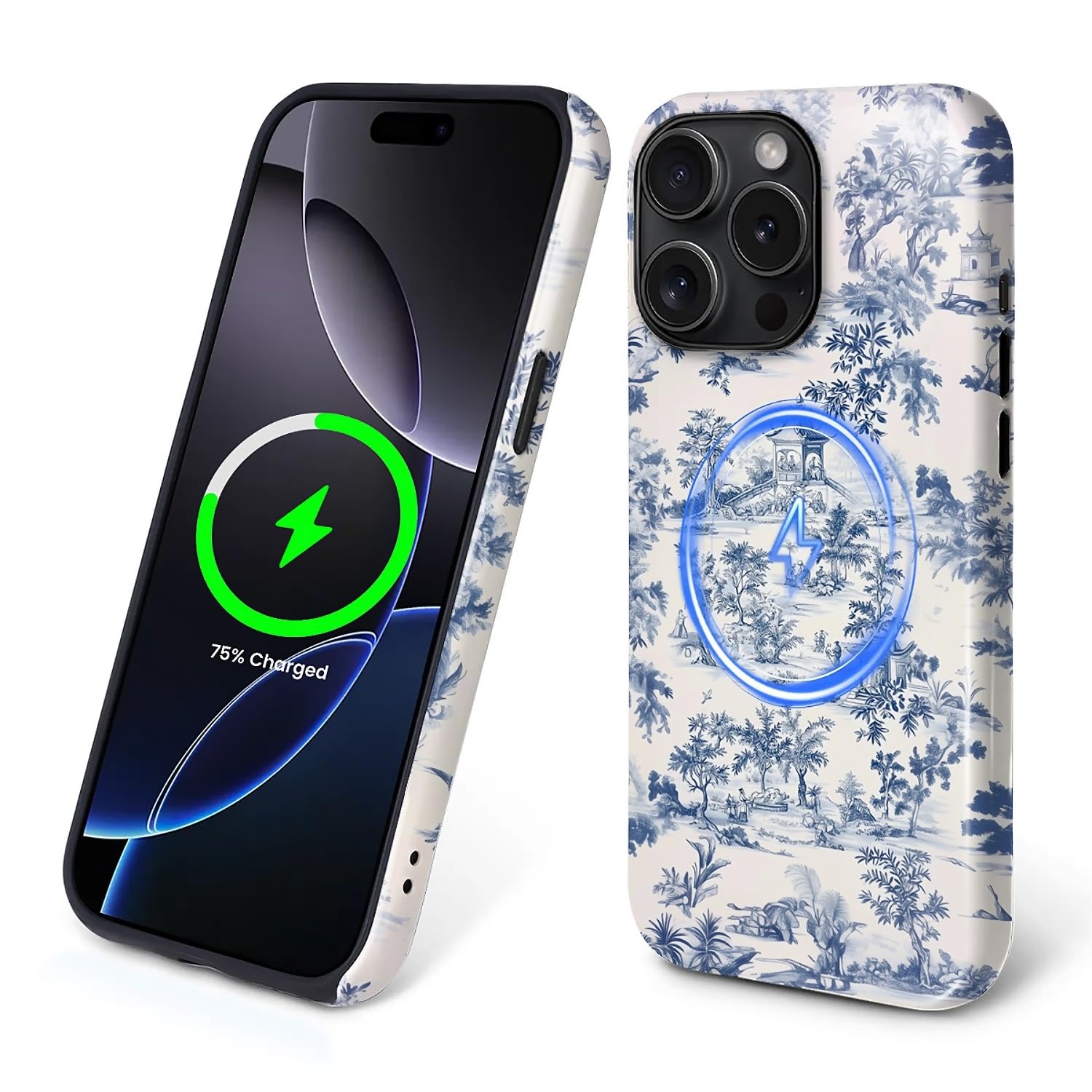 Flivro Magnetic Case for iPhone 14 Pro, Compatible with Magsafe,PC Hard Shell & Silicone Inner Bumper, Anti-Scratch Full-Body Co