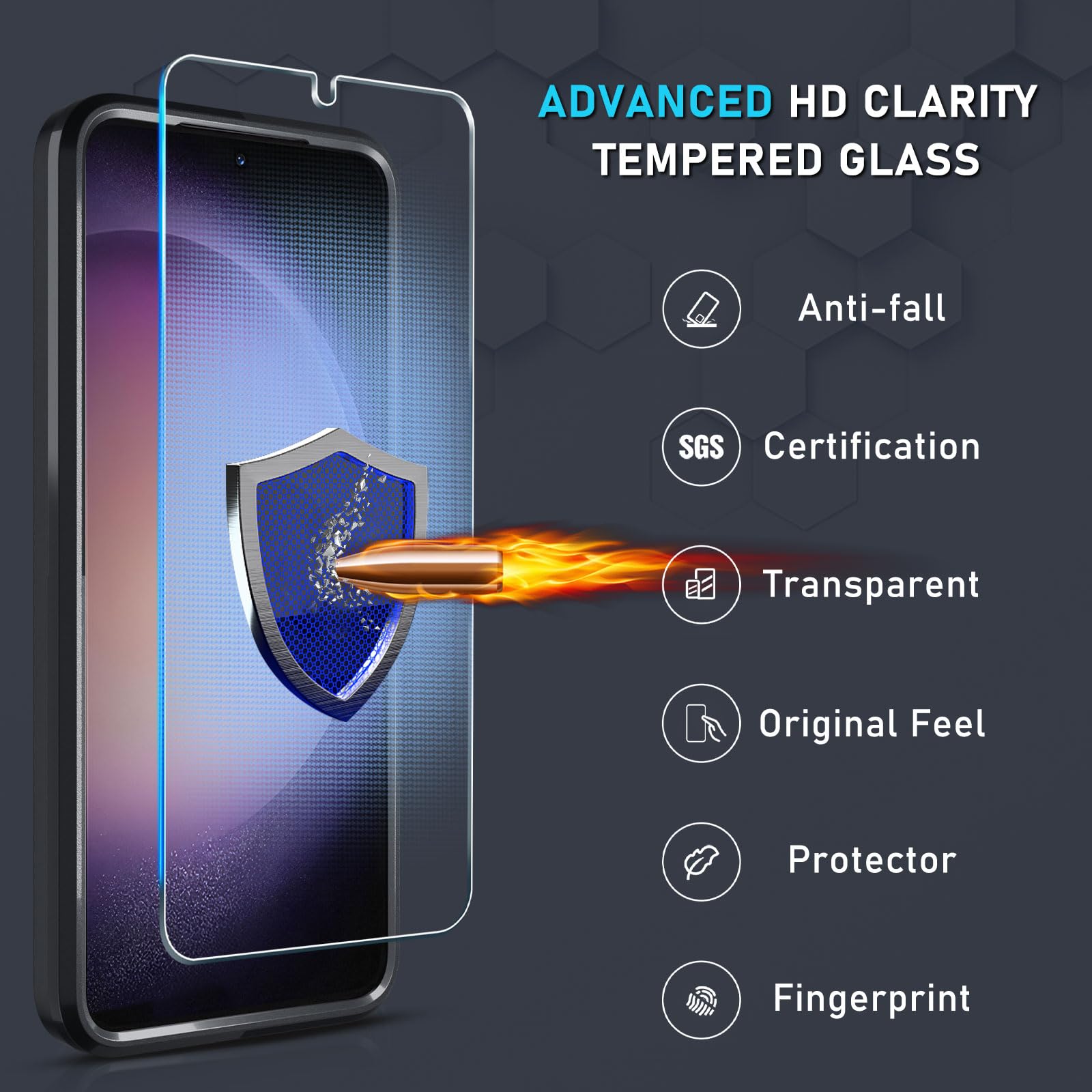 Janmitta Compatible With Samsung Galaxy S24 Case With Screen Protector[2 Pack],Heavy Duty Shockproof Full Body Phone Cover Built