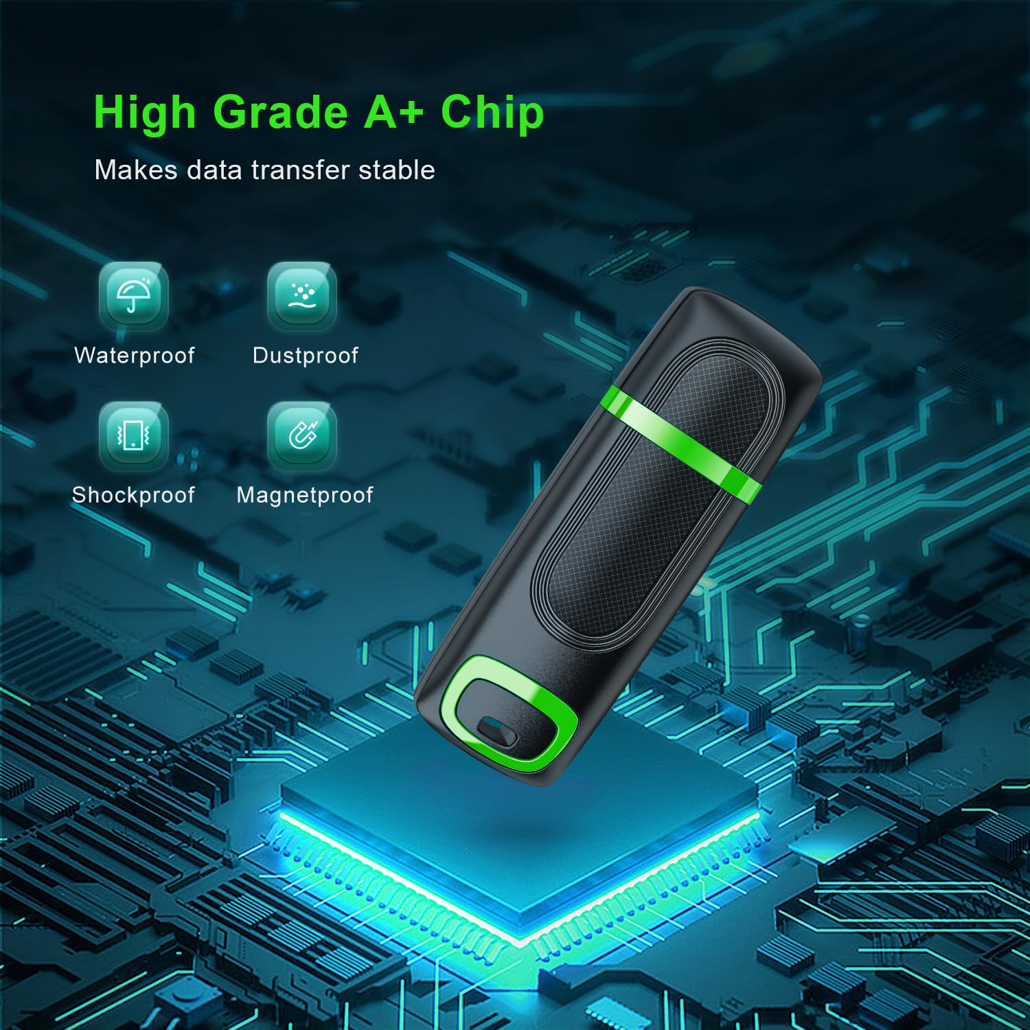 Raoyi 10 Pcs 8Gb Usb 2.0 Flash Drive Thumb Drive Memory Stick Jump Drive Zip Drive For Data Storage And Backup (10 Pack, Cyan)