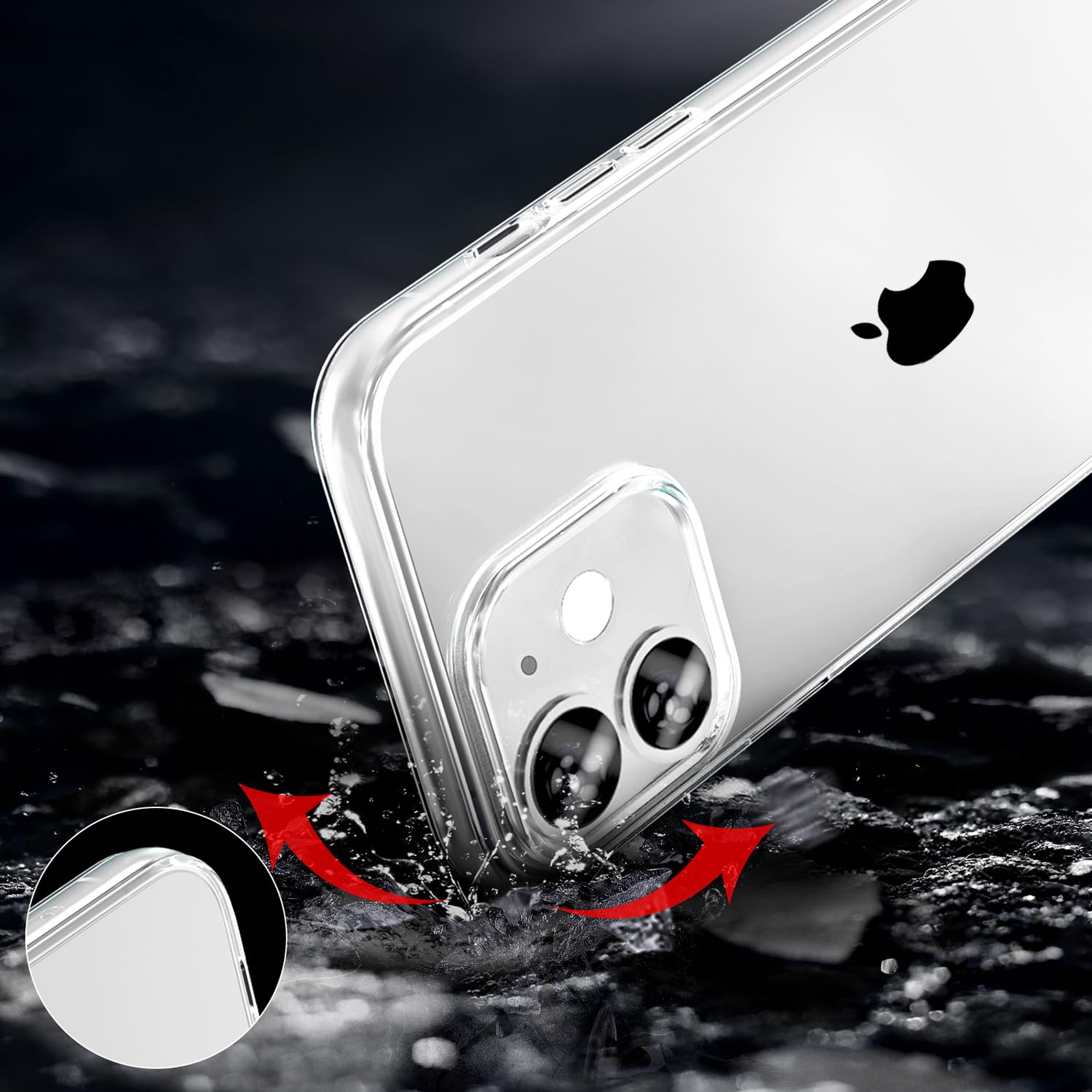 Tenoc Phone Case Compatible With Iphone 12 & Iphone 12 Pro, Clear Case Shockproof Protective Bumper Slim Cover For 6.1 Inch