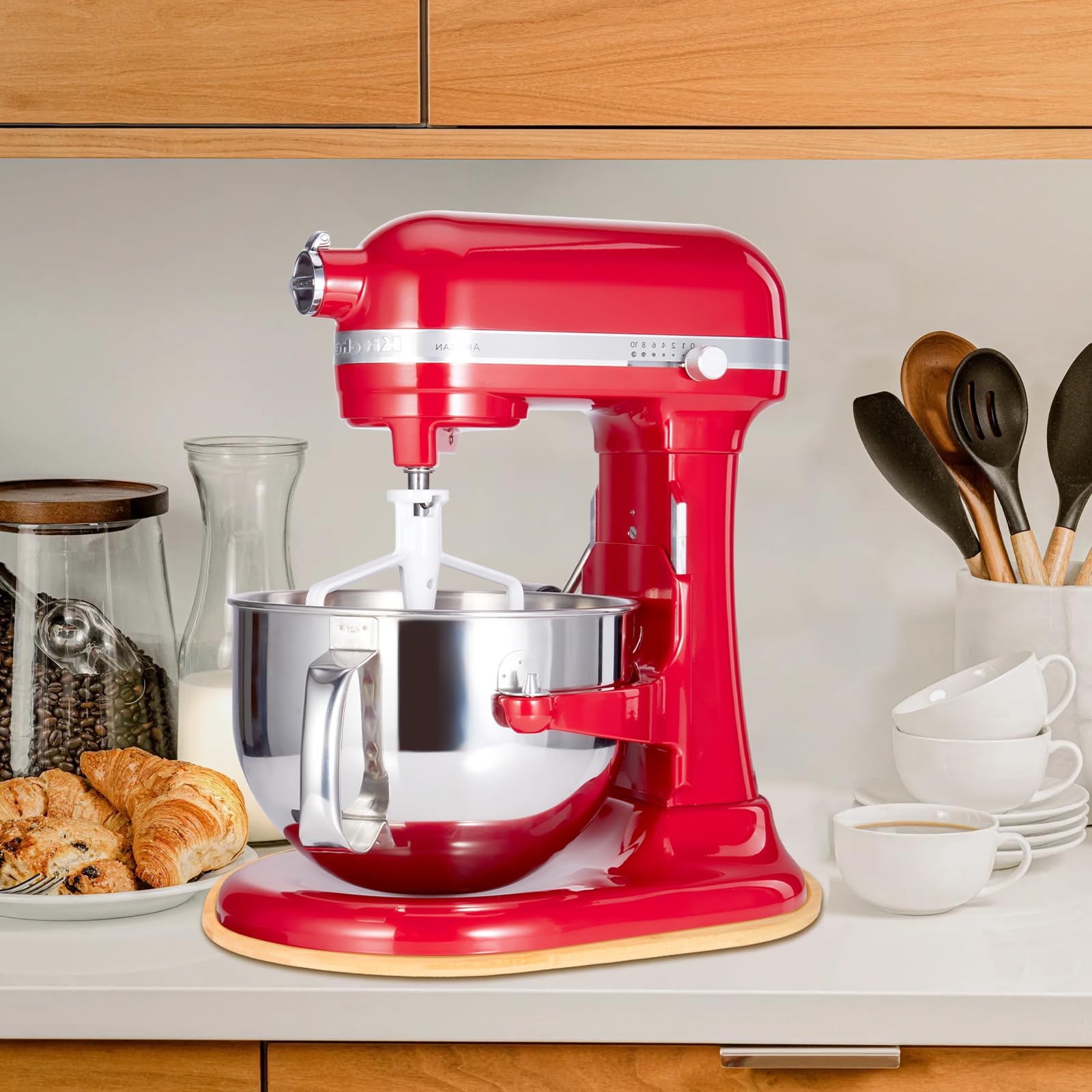 Mixer Sliding Slider Compatible With Kitchenaid Bowl Lift Mixer   Bamboo Kitchen Countertop Storage Mover Sliding Caddy Moving T