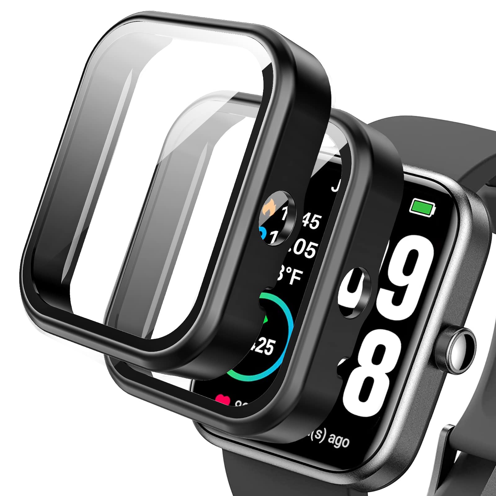 [2 Pack] Polyjoy Screen Protector Case Compatible With Tozo S2 44Mm Smartwatch,Hard Pc Case Protective Screen Bumper Sensitive T