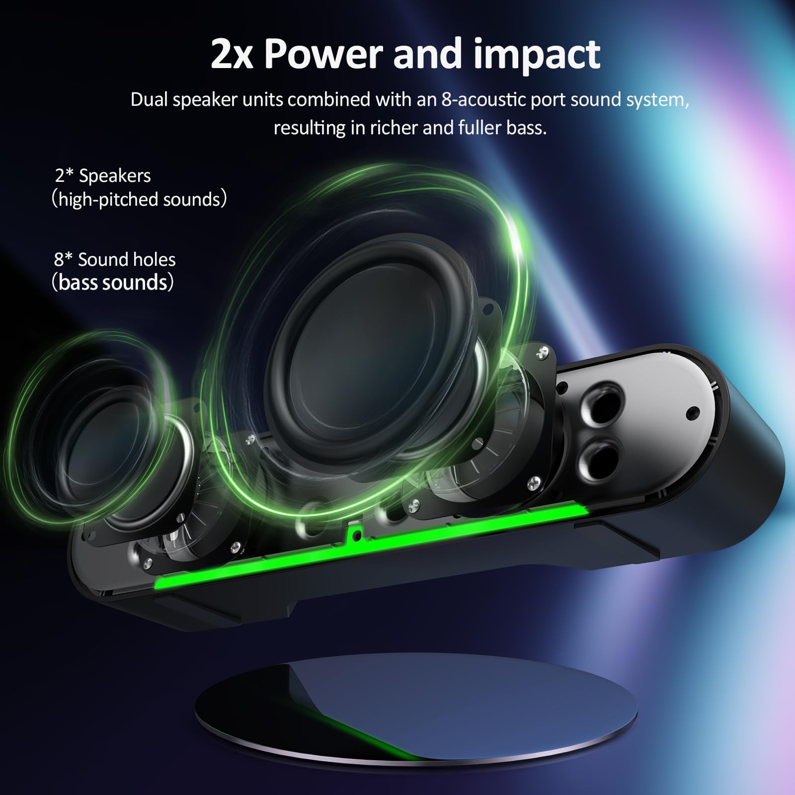Bazyxwv Computer Speakers For Desktop Pc Laptop   Wired Usb Powered Sound Bar With Clear Sound And Plug N Play Convenience, Blac