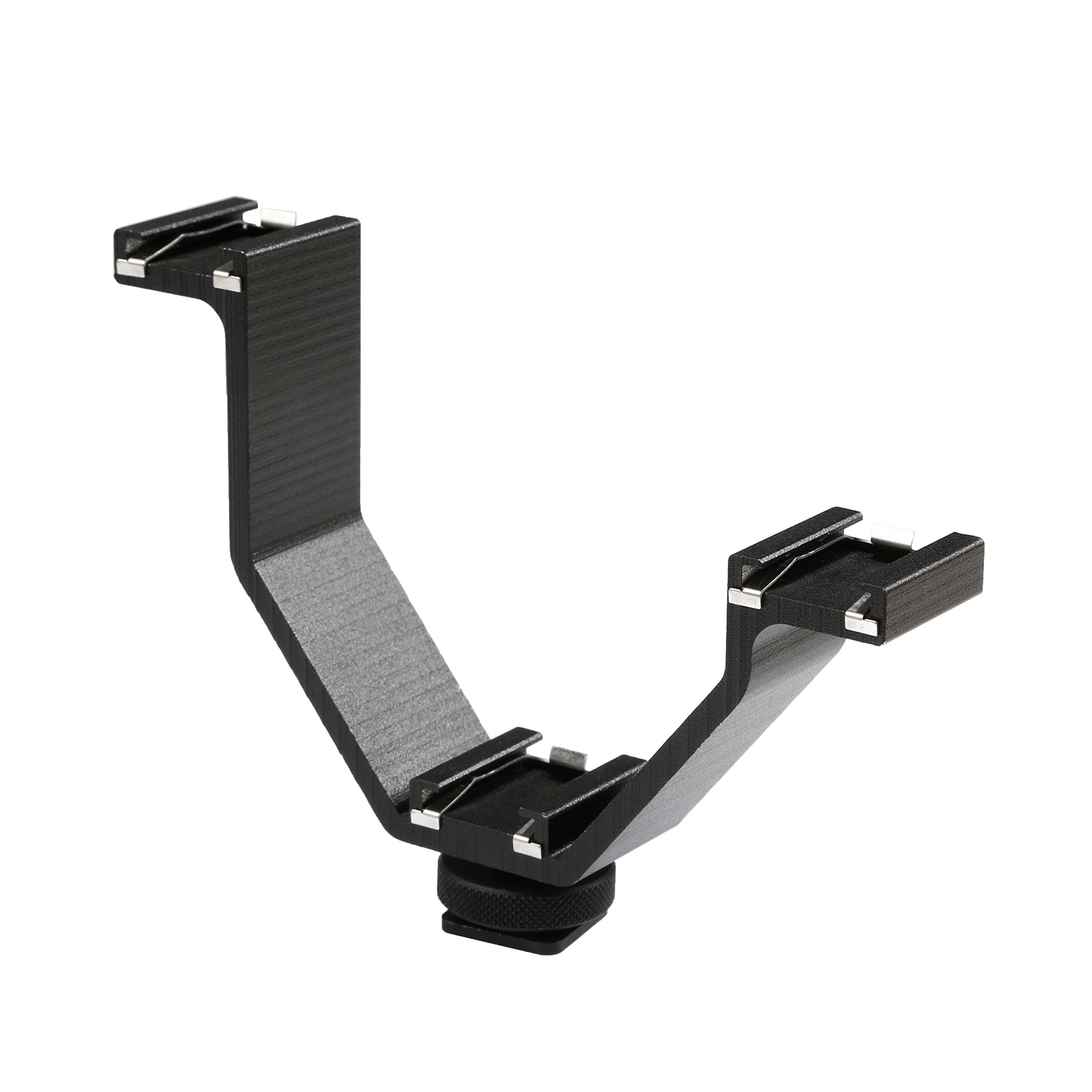 Movo MQ-THM01 Triple Shoe Bracket - Camera V Bracket for Lights, Monitors, Microphones and More (Small)