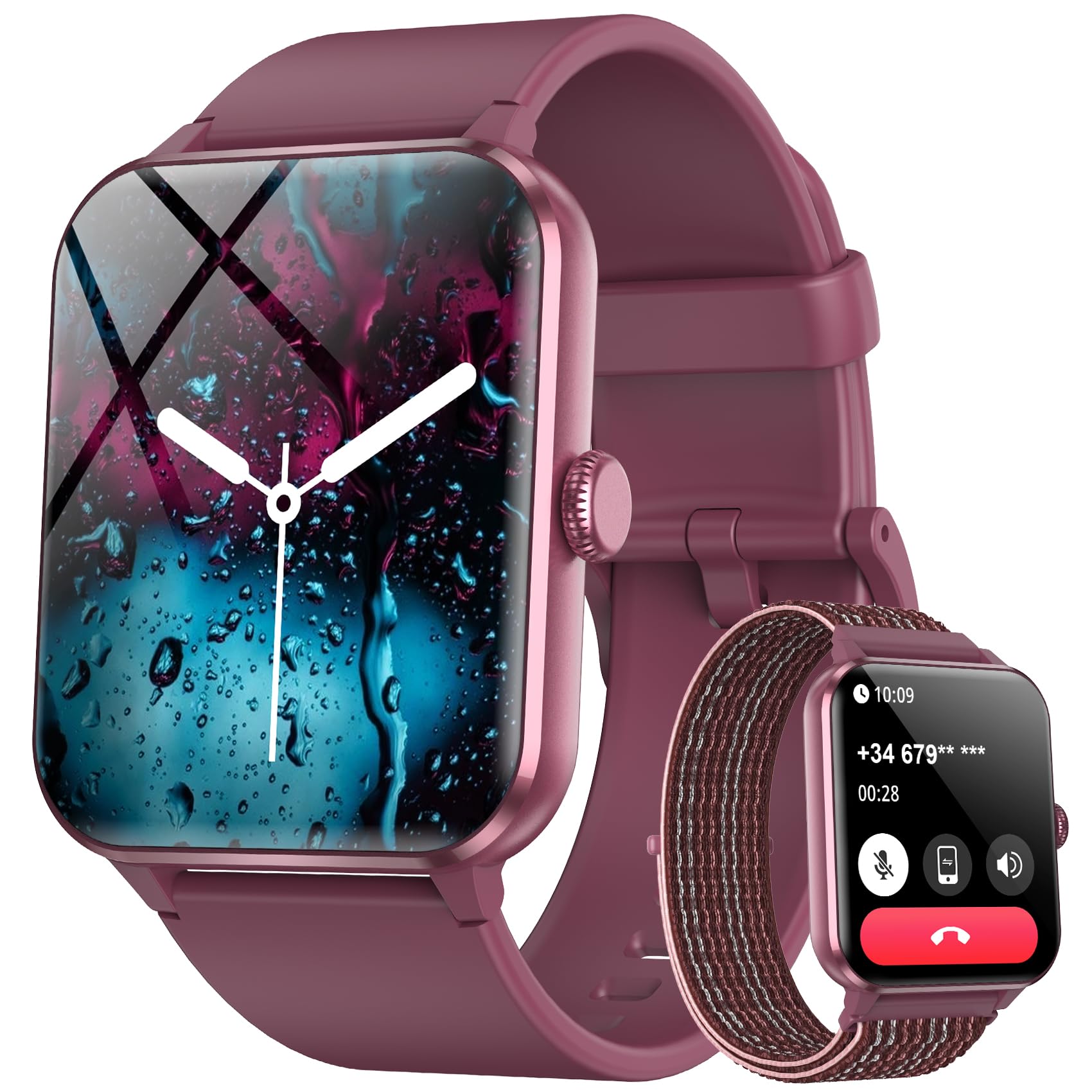 Blackview 2025 Fitness Tracker (Answer/Make Calls), Smart Watch For Men And Women With Heart Rate/Spo2/Sleep Monitor/2 Straps, 1