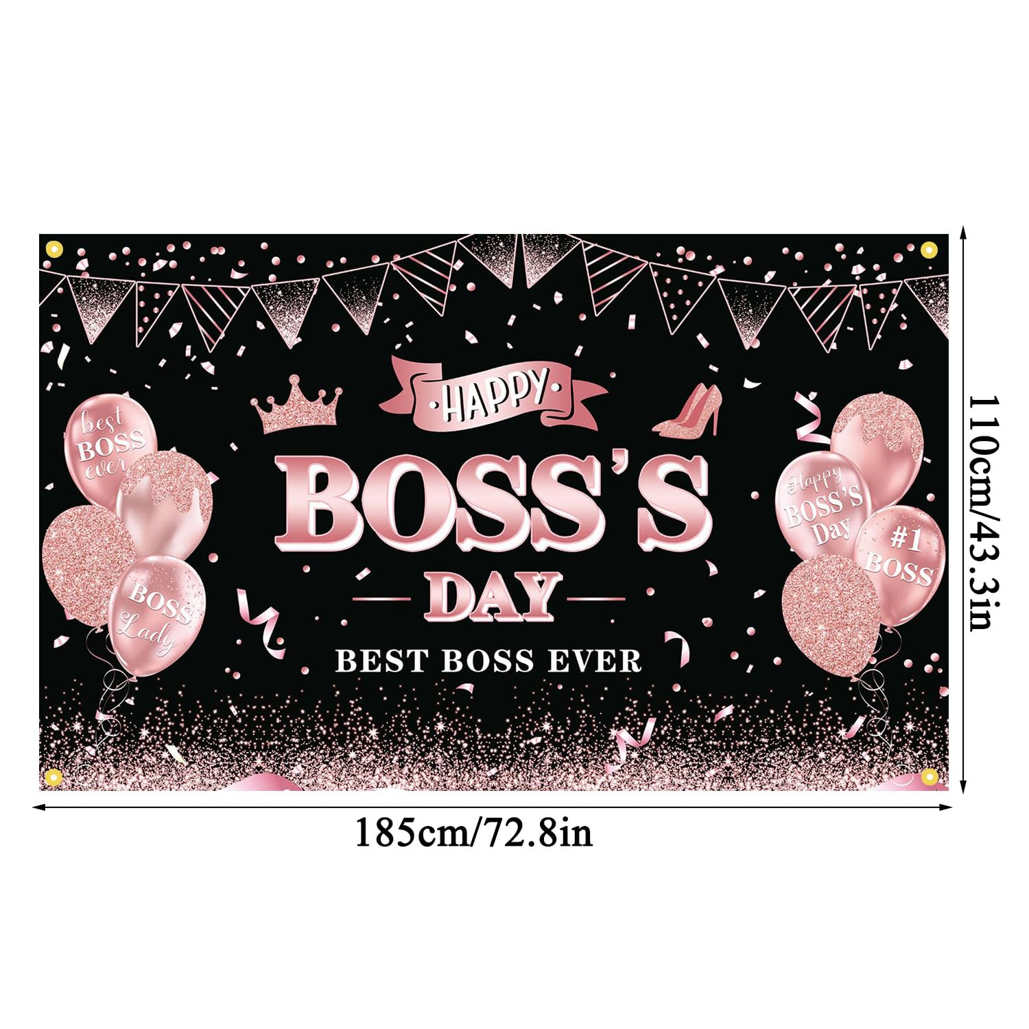 Jkq Happy Boss'S Day Backdrop Banner 73 X 43 Inch Large International Boss Day Background Banner Boss Lady Female Best Boss Ever