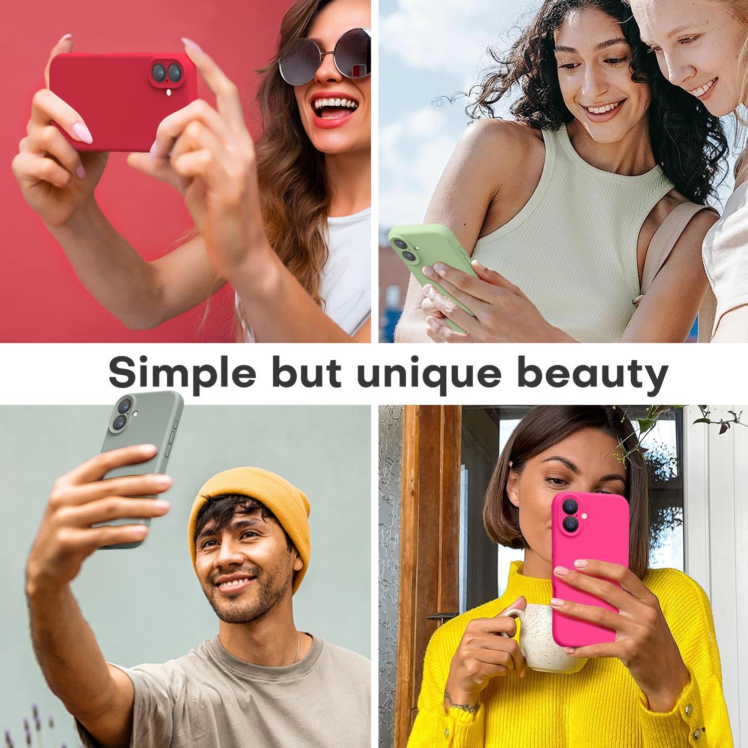 Love 3000 Designed For Iphone 16 Case, Premium Silicone With [Soft Anti Scratch Microfiber Lining] Shockproof Protective Phone C