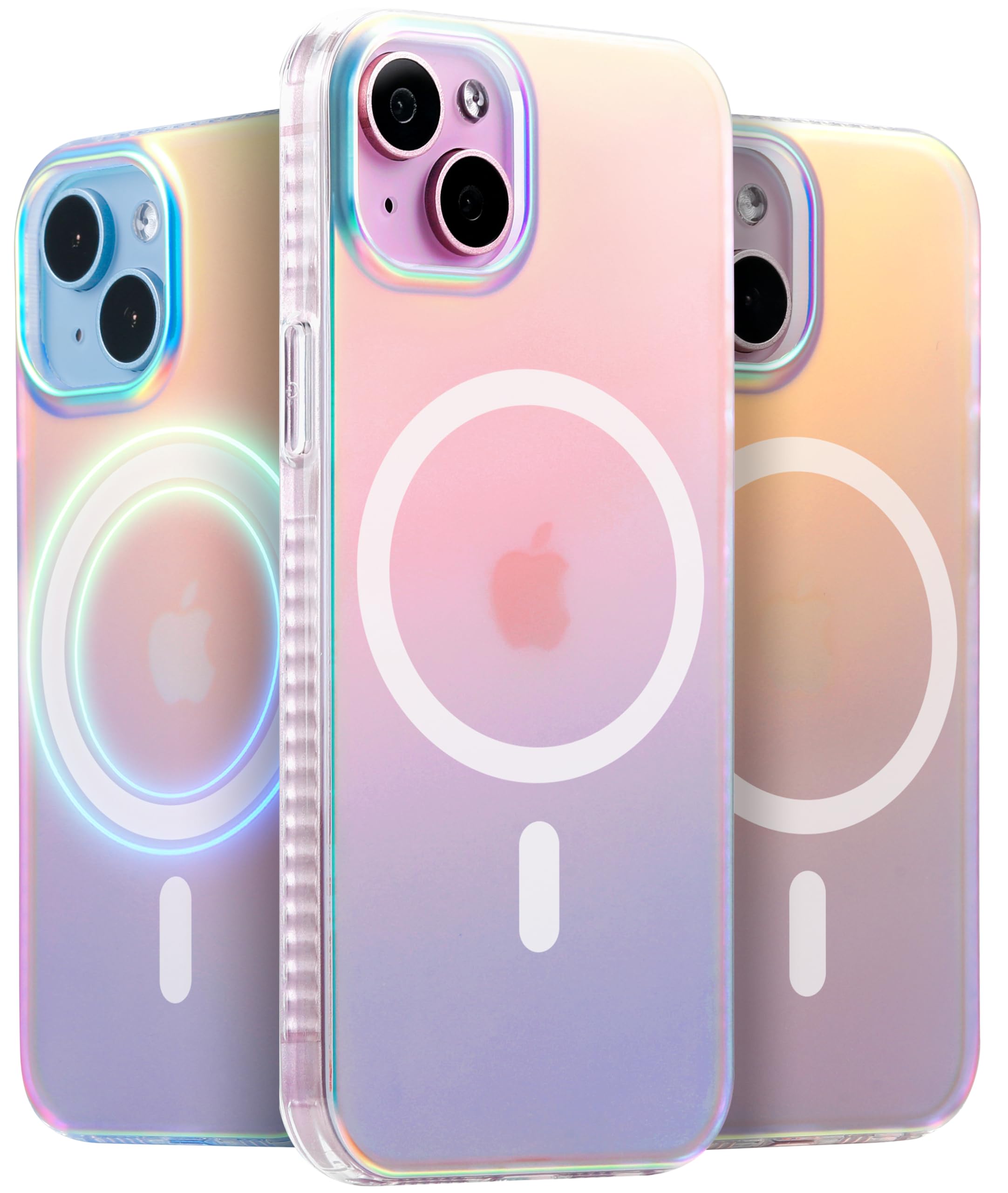 Lonli Hue   For Iphone 15 Case [Compatible With Magsafe]   Holographic Iridescent   [10Ft Droptection] [4 Airbag Cushioned Corne