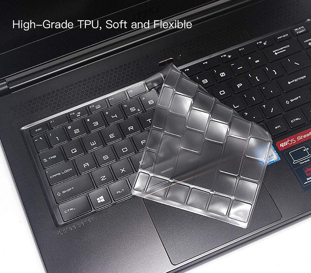 Imcomor For Msi Gs65 Gf63 Ps63 Keyboard Cover Soft Ultra Thin Clear Skin For Msi Gs65 Gf63 Stealth Thin 15.6'', Msi Ps63 P65 Wp6