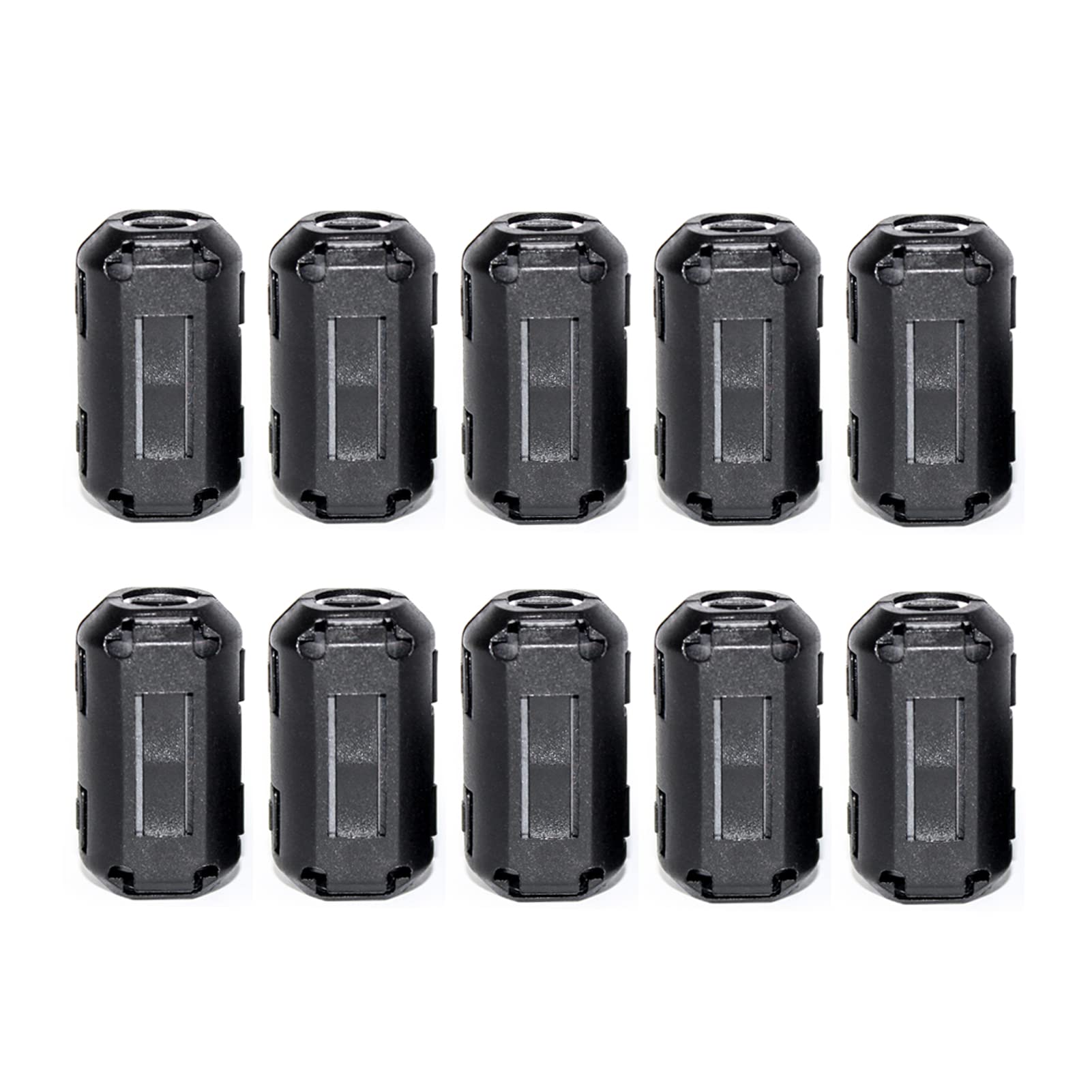 Tojoin 10Pcs Ferrite Bead Clip On Ferrite Core Rfi Emi Noise Suppressor Ferrite Rings Cable Clip For Phone, Tv, Speaker, Usb Rad
