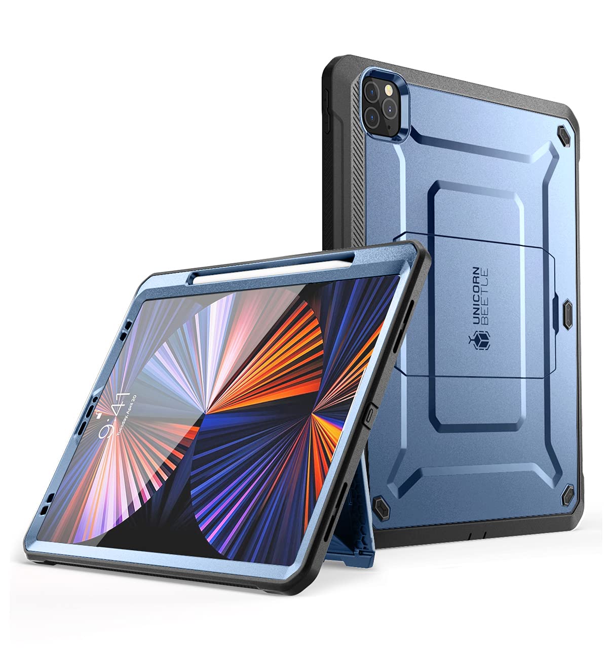 SUPCASE for iPad Pro 12.9 Inch 4th generation 2020 Case with Built-in Screen Protector & Stand(Unicorn Beetle Pro), [Military-Gr