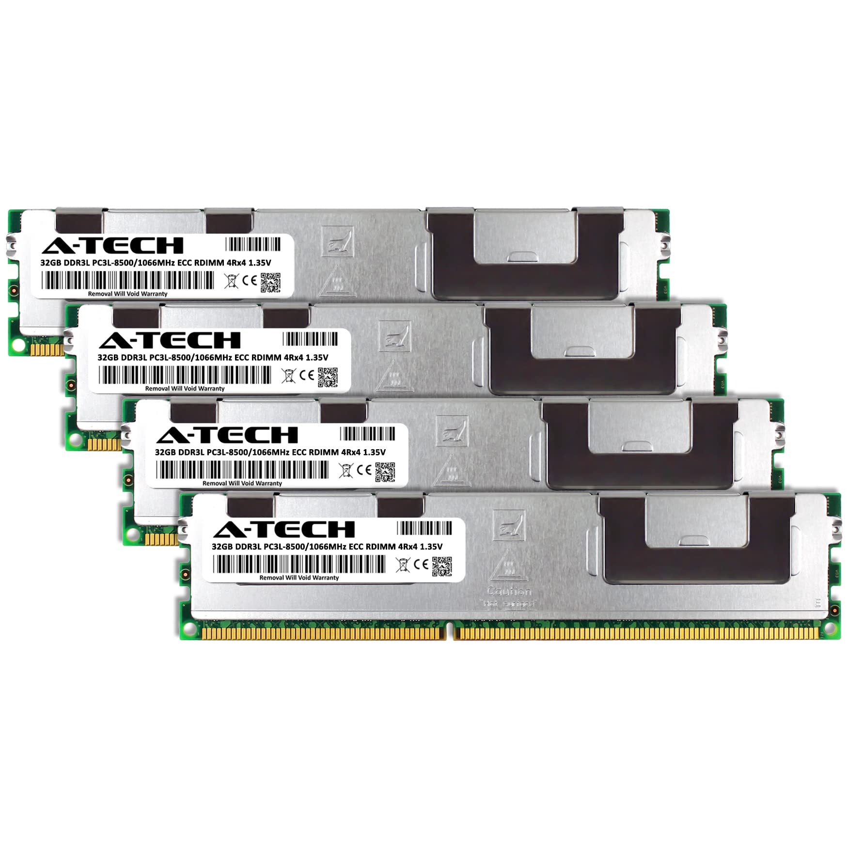 A Tech 128Gb Kit (4X32Gb) Ddr3/Ddr3L 1066Mhz Pc3L 8500R Ecc Rdimm 4Rx4 Quad Rank 1.35V Ecc Registered Dimm 240 Pin Server Ram Me