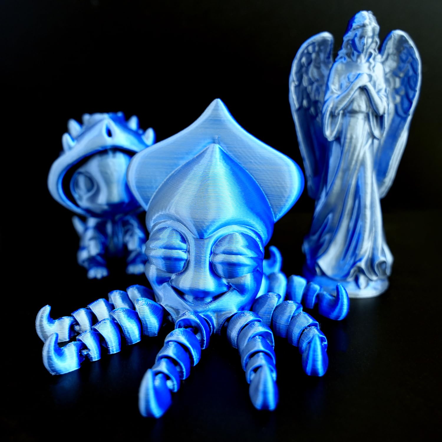 Gratkit Silk Dual Color Pla Filament, Coextrusion Pla Filament 1.75Mm, +/-0.03Mm, 1Kg/Roll, Silk Pla Blue & Silver
