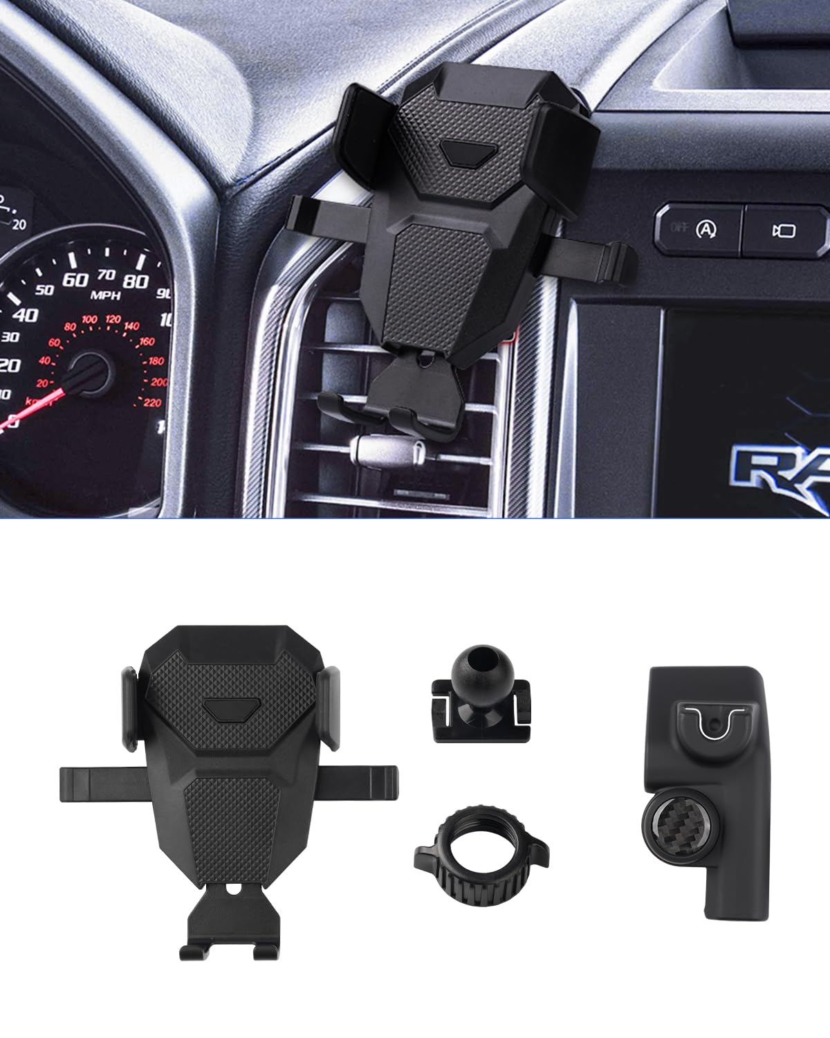 Karltys F150 Car Phone Holder For 2015-2020 Ford F-150 Accessories, Cell Phone Holder Air Vent Phone Mount For F-150, Never Bloc