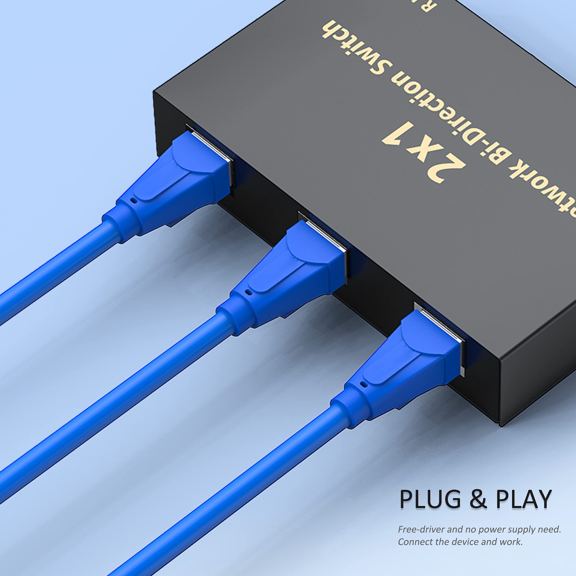 Rj45 Network Switch Selector 2X1 Ethernet Rj45 Network Switch Splitter Selector Box 100M/1000M