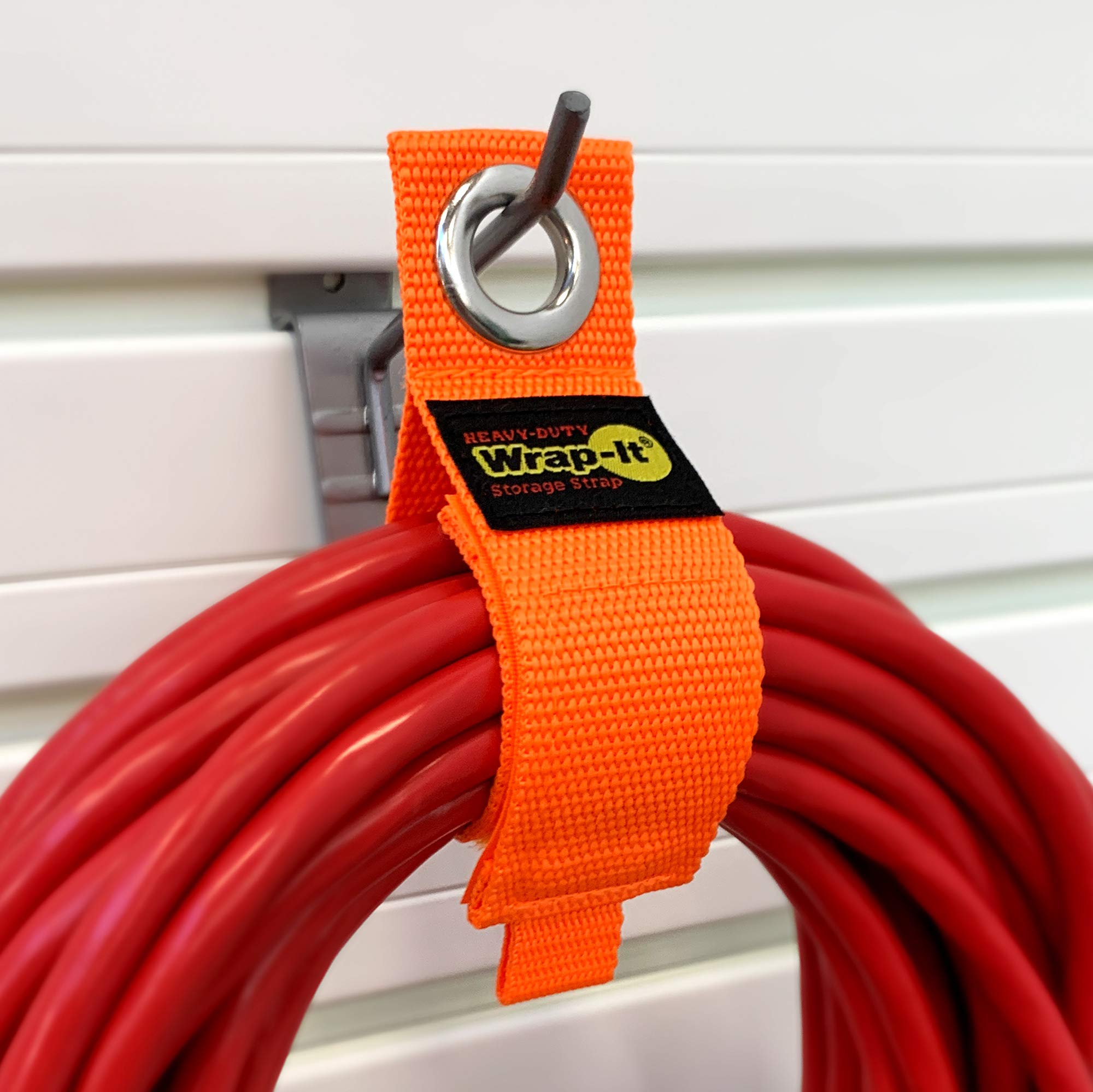 Heavy Duty Wrap It Storage Straps   10 Inch (6 Pack) Blaze Orange   Garage Organizer And Electric Cord Holder For Garage Essenti