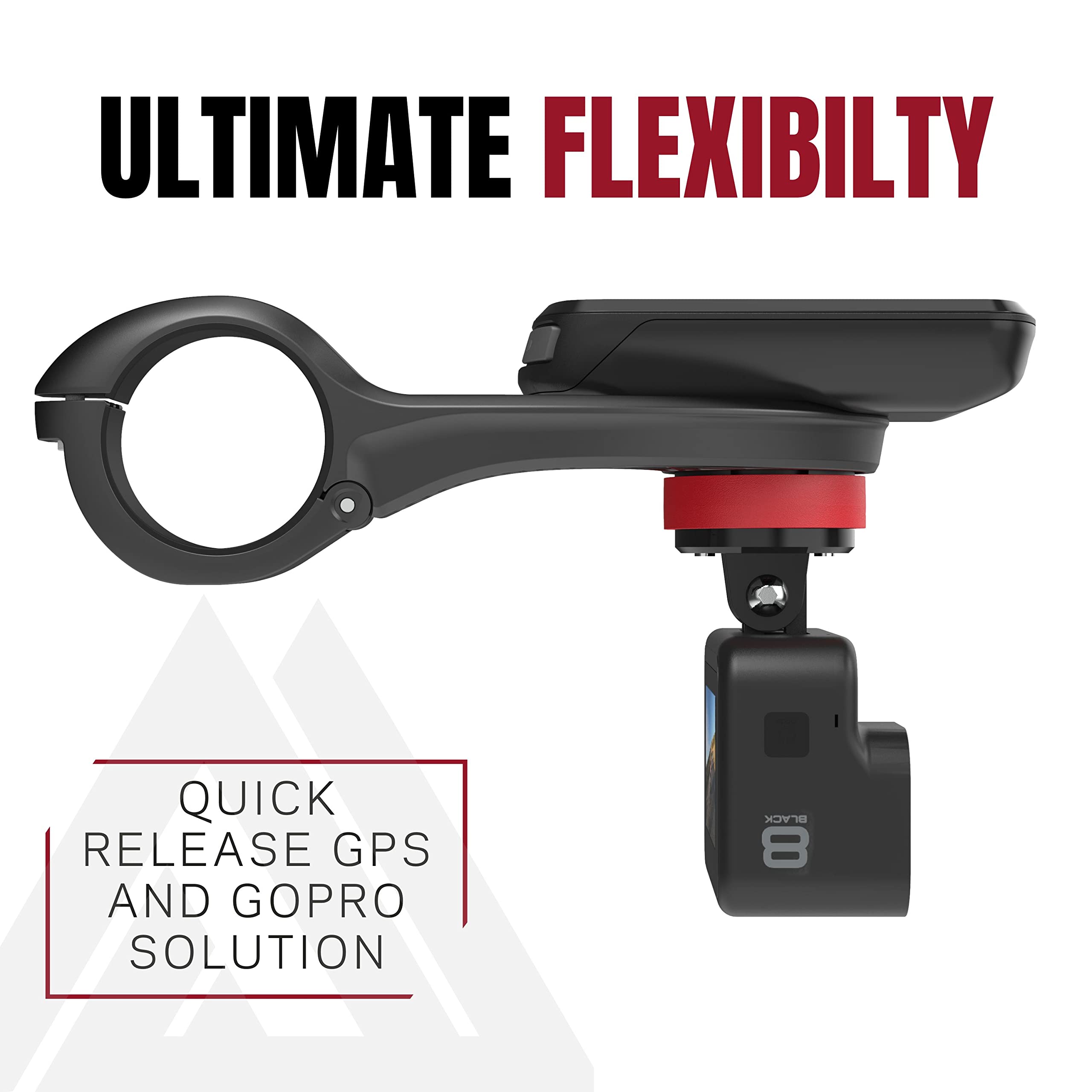 Kom Cycling Cm06 Quick Release Gopro Computer Mount For Wahoo And Garmin Bike Computers (Bike Mount Compatible With Edge 1030, Elemnt Roam And Others) 1030 Bike Mount Compatible With Gopro Accessories