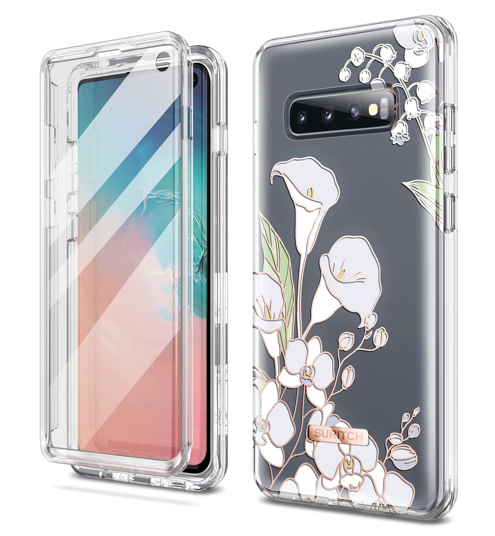 Suritch For Upgraded Samsung Galaxy S10 Case, [Built In Anti Scratch Screen Protector] [Dual Layer Protection] Full Protection S