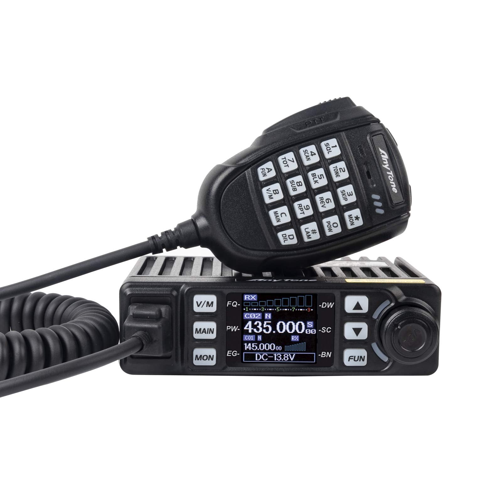 Anytone Mini Size Dual Band Transceiver Mobile Radio Vhf/Uhf Two Way Radio At 779Uv For Car Vehicle Black