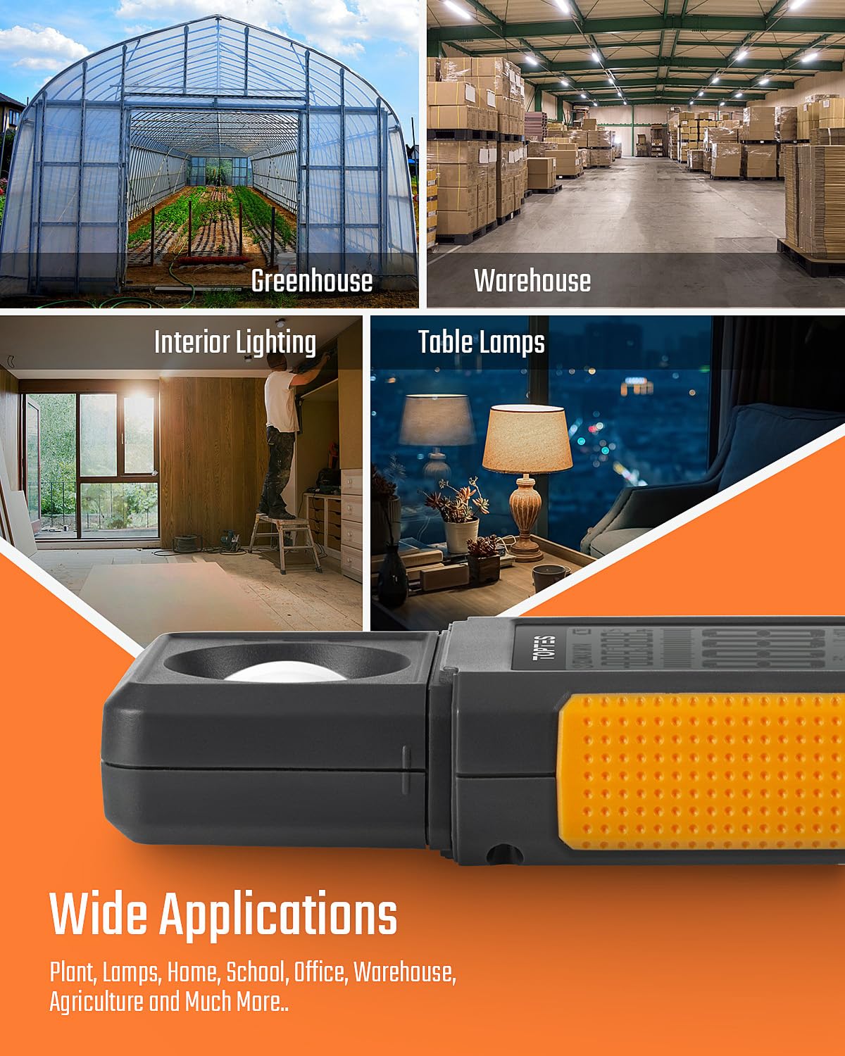 Toptes Ts 710 Light Meter, Lux/Foot Candles Meter With 180 Rotating Sensor, 0.1~200,000 Lux Range, Large Backlit Display, Light