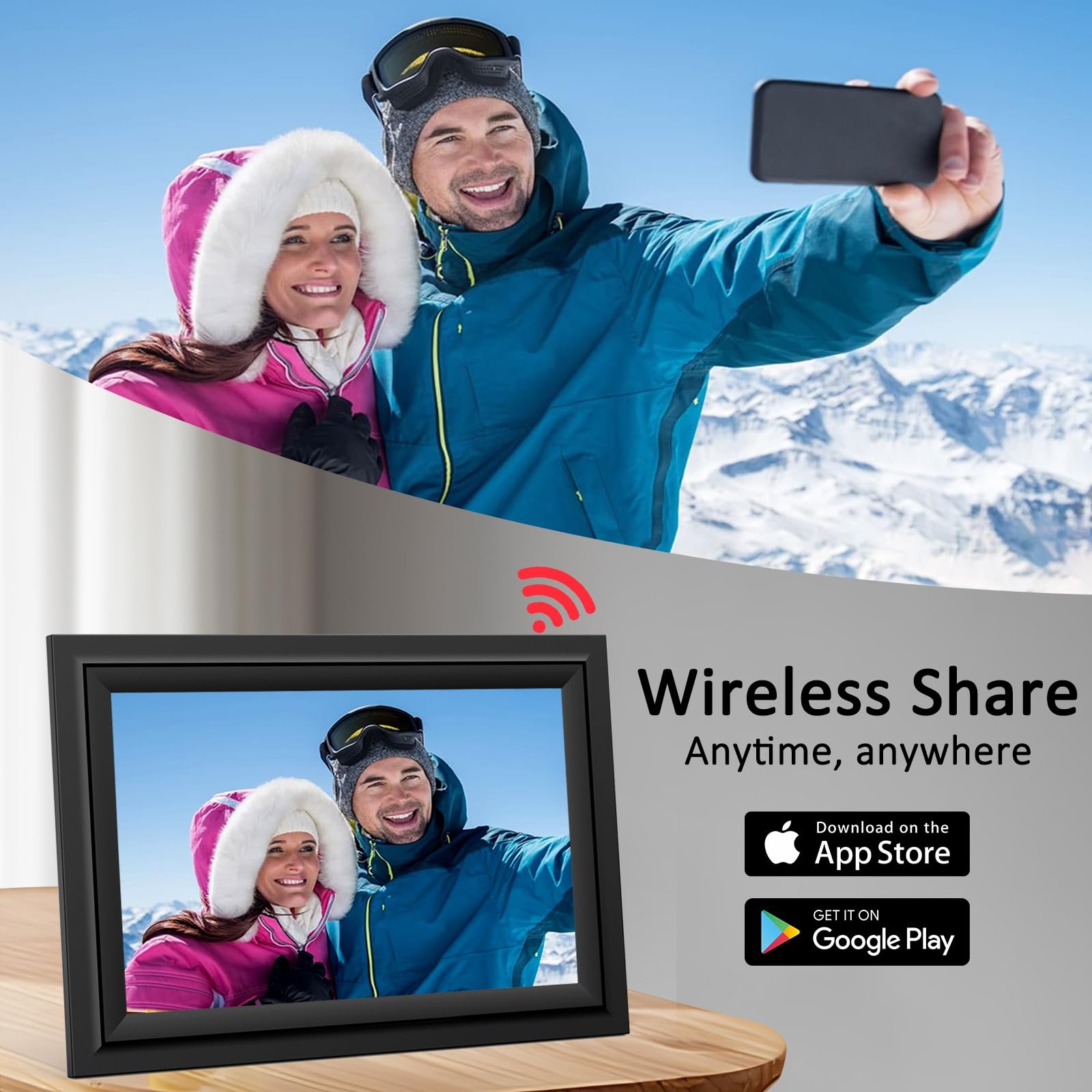 Sammix Digital Picture Frame, 10.1 Inch Wifi Digital Photo Frame, Ips Hd Touch Screen Electronic Picture Frame, 16Gb Storage, Sl