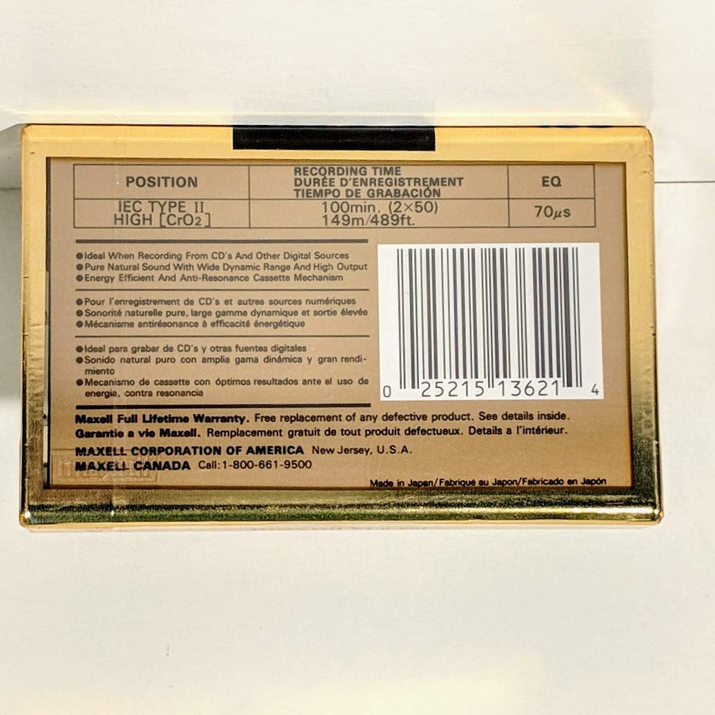 Maxell High Bias Xlii 100 Minutes Blank Audio Cassette Tape (100 Minutes)