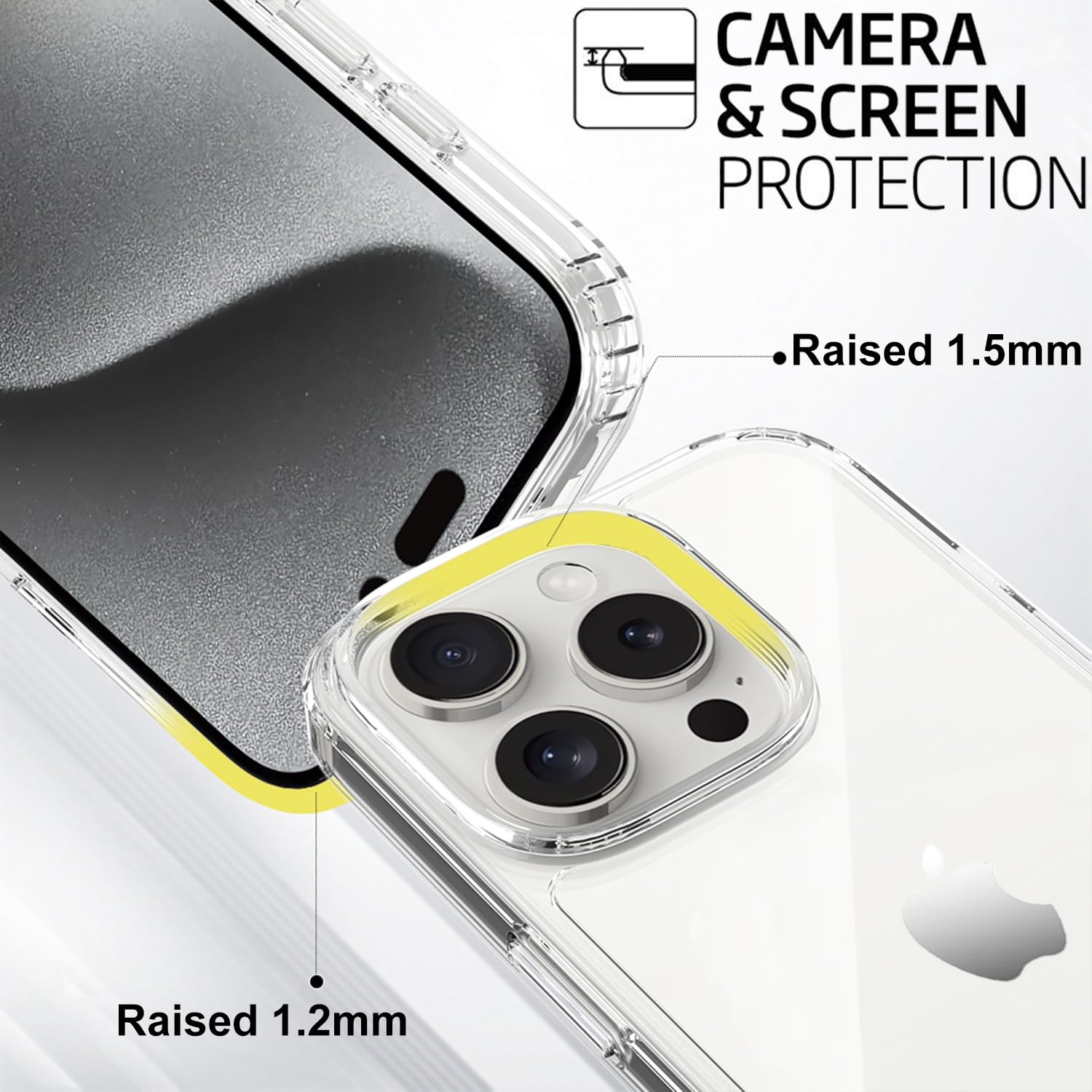 Tenoc Phone Case Compatible With Iphone 16 Pro, Clear Case Non Yellowing Protective Bumper Hard Back Cover For 6.3 Inch