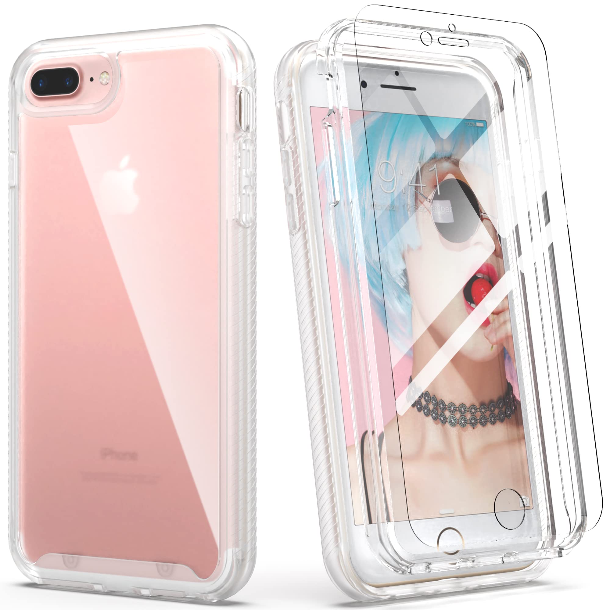 Idweel Iphone 8 Plus Case, Iphone 7 Plus Case, Full Body Durable Shockproof Case With Screen Protector Heavy Duty Shock Resistan