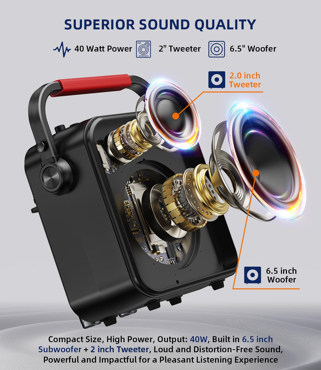 Karaoke Machine For Adults & Kids With Full Screen Led Lights, Portable Bt Speaker With 2 Microphones, Bass/Treble Adjustment, S