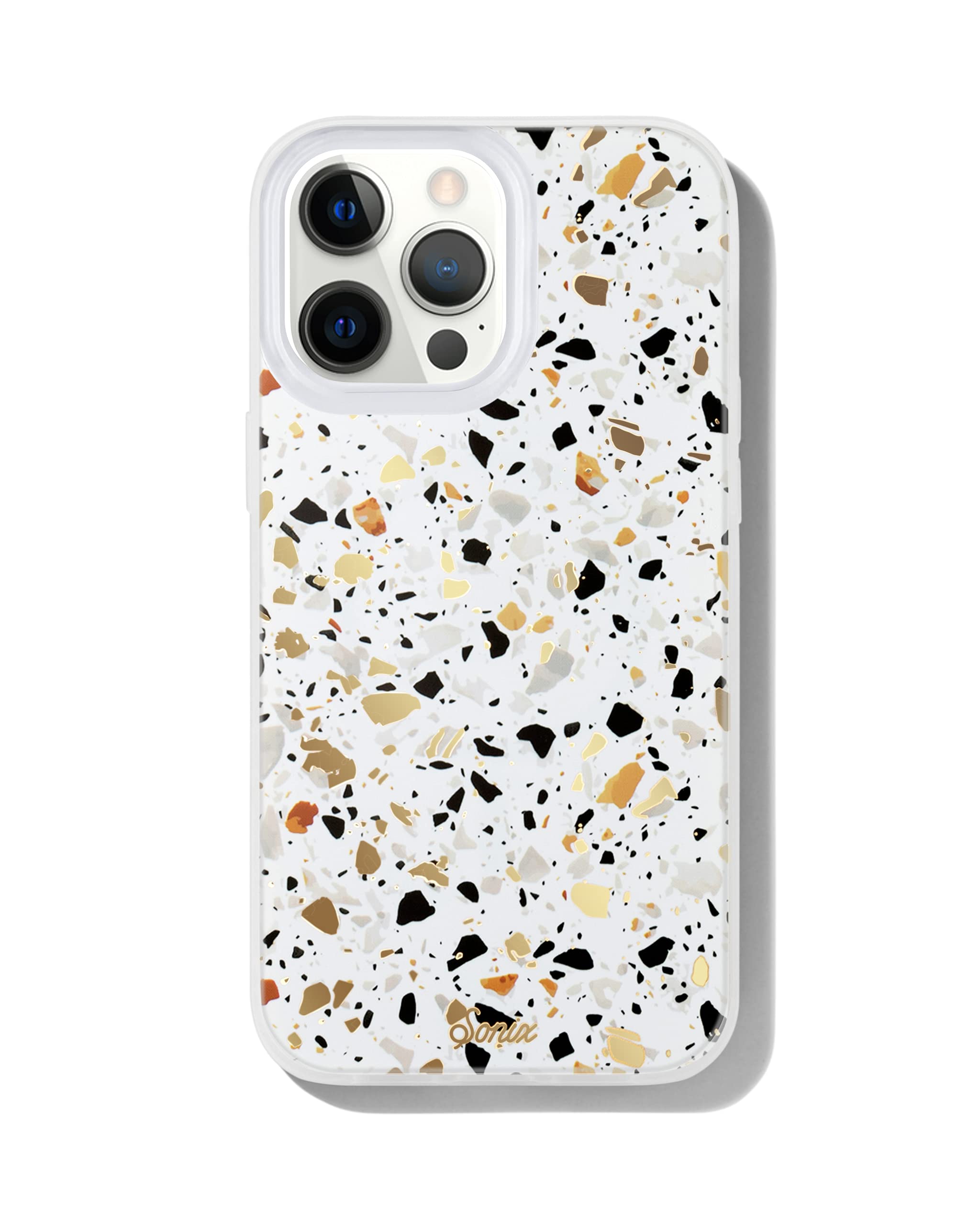 Sonix Phone Case for iPhone 13 Pro Max / 12 Pro Max | 10ft Drop Tested | White Terrazzo Print | Confetti