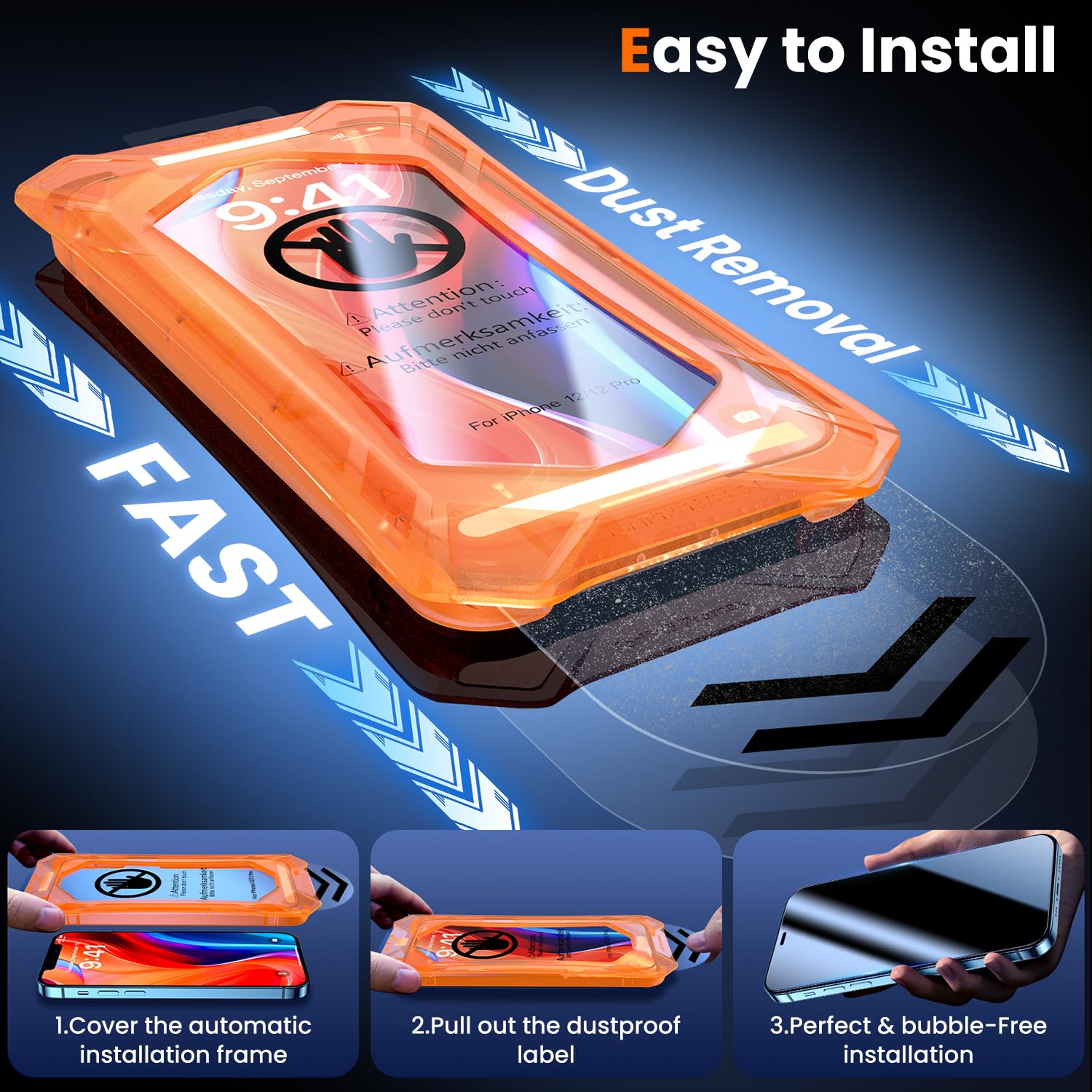 Uniqueme For Iphone 12 / Iphone 12 Pro Screen Protector   [Military Grade Shatterproof & 9H+ Hardness] Screen Protector 12 Pro T