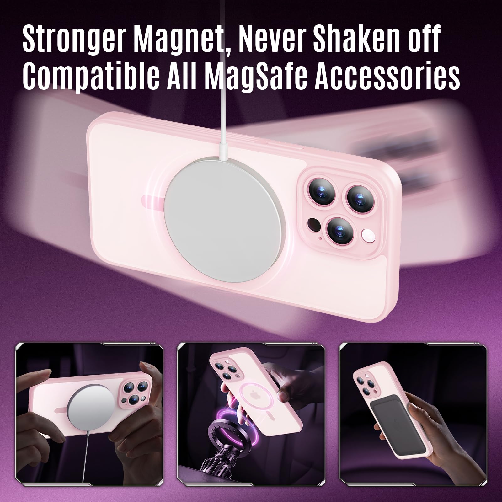 Symcele Designed For Iphone 15 Pro Case, Compatible With Magsafe, With Privacy Screen Protectors X2, [Camera Protection] [15Ft M