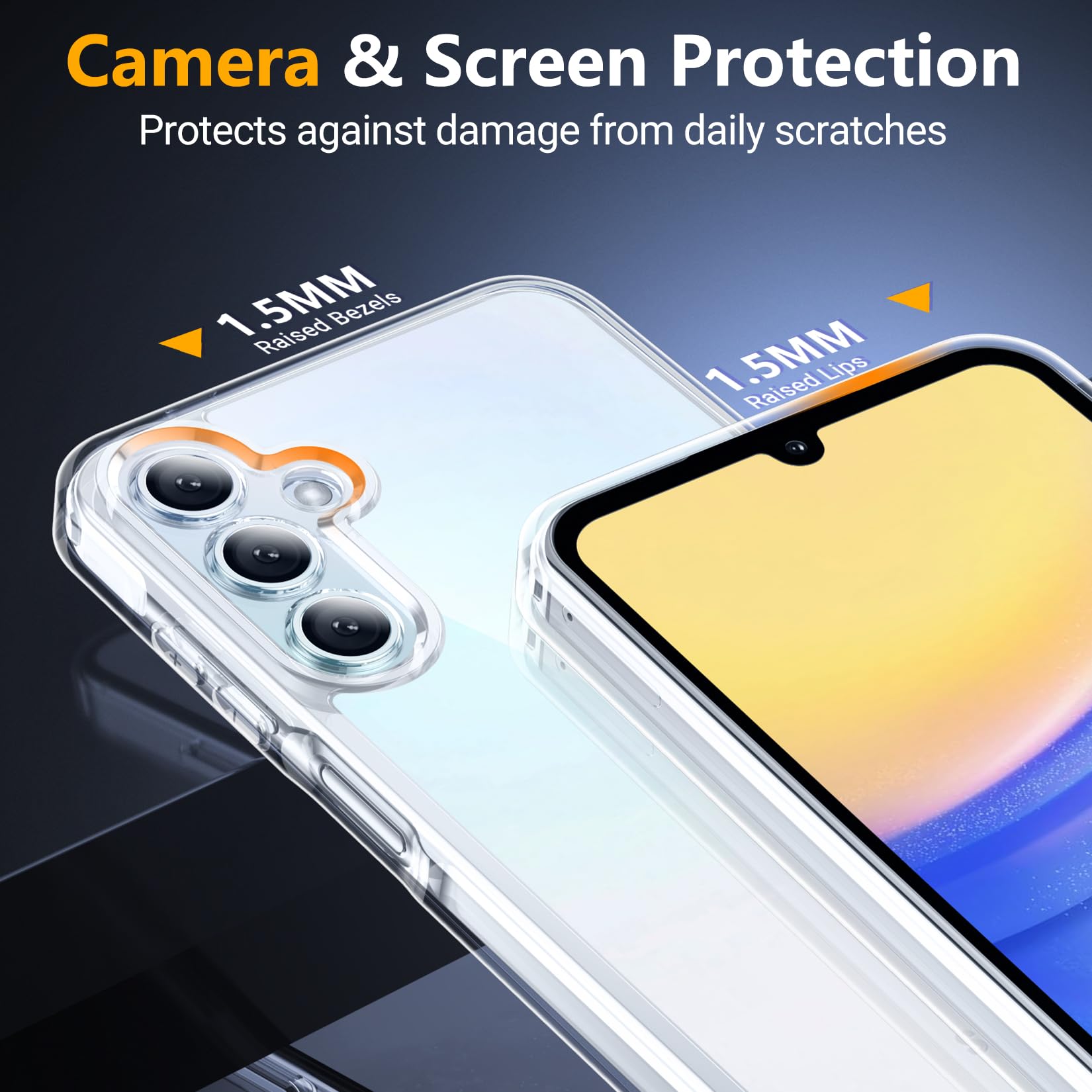 Spidercase For Samsung Galaxy A15 5G Case, [10 Ft Military Grade Drop Protection][Not Yellowing][2 Pcs Screen Protectors & Camer