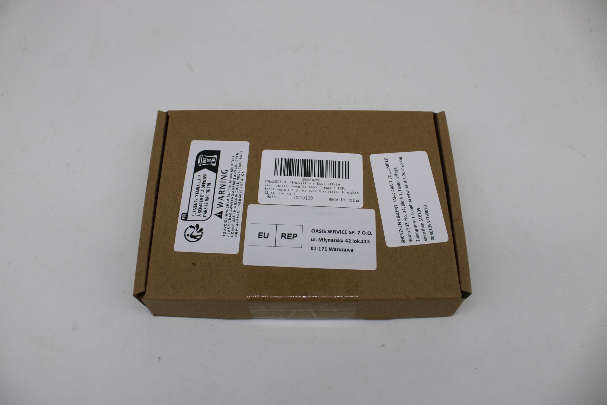 Cvhomedeco. Flickering Taper Candles Led Drip Flameless Candles, Battery Operated With Timer, White, 4 3/4 Inch, Set Of 4