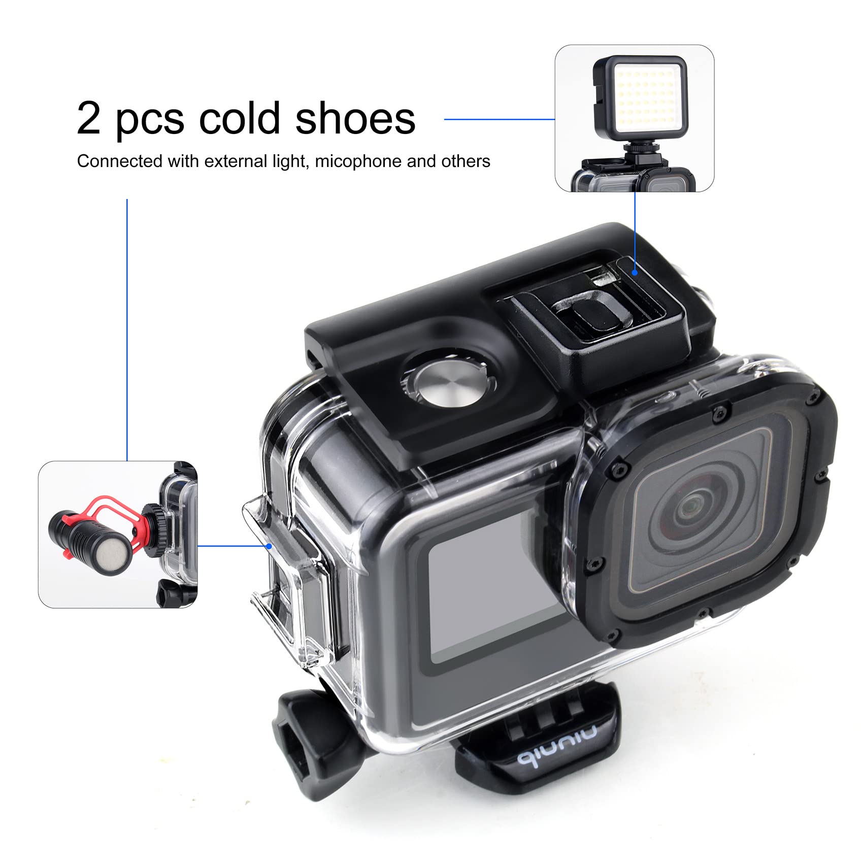 Standard Protective Waterproof Dive Housing Case For Gopro Hero 9,10, 11 And 12 Black Action Camera   Up To 45 Meters   Protecti