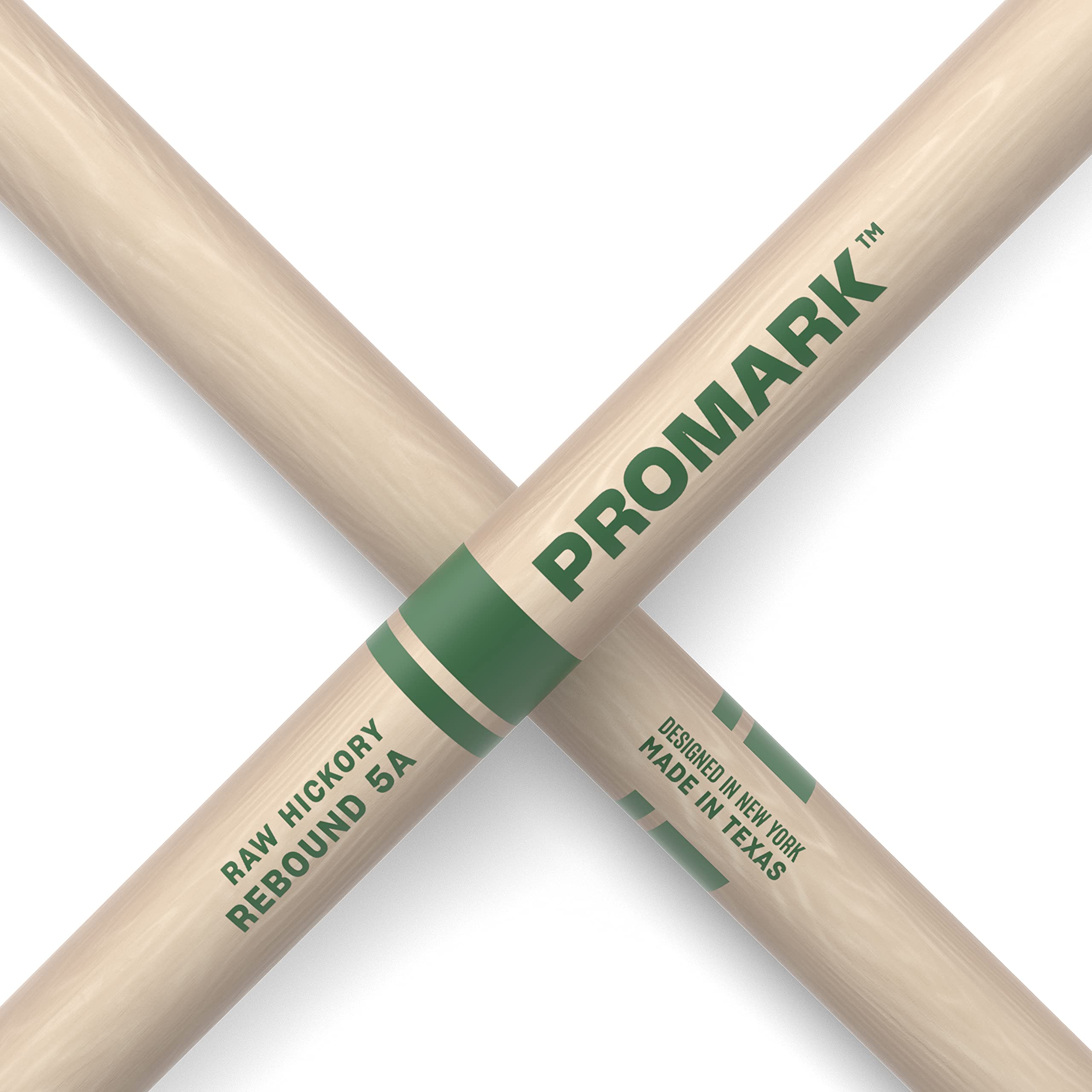 Promark Rebound 5A Raw Hickory Drumsticks, Acorn Wood Tip, One Pair