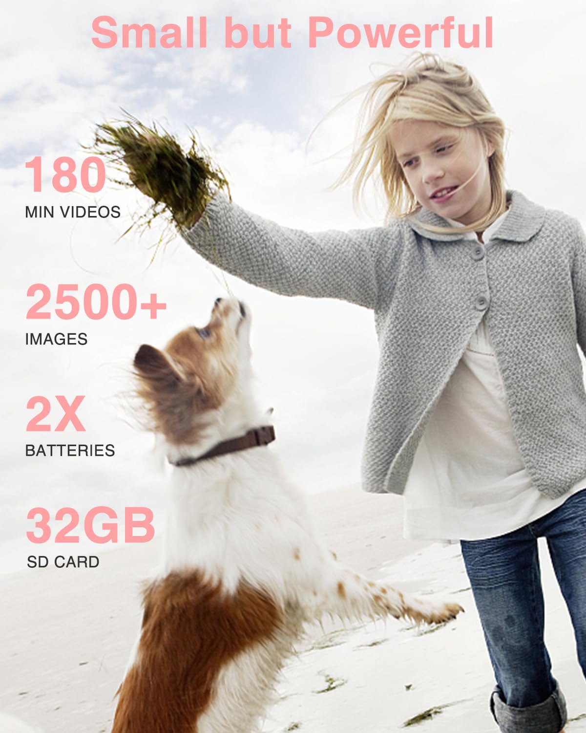 Lecran Digital Camera, Fhd 1080P Kids Camera With 32Gb Card, 2 Batteries, Lanyard, 16X Zoom Anti Shake, 44Mp Compact Portable Sm