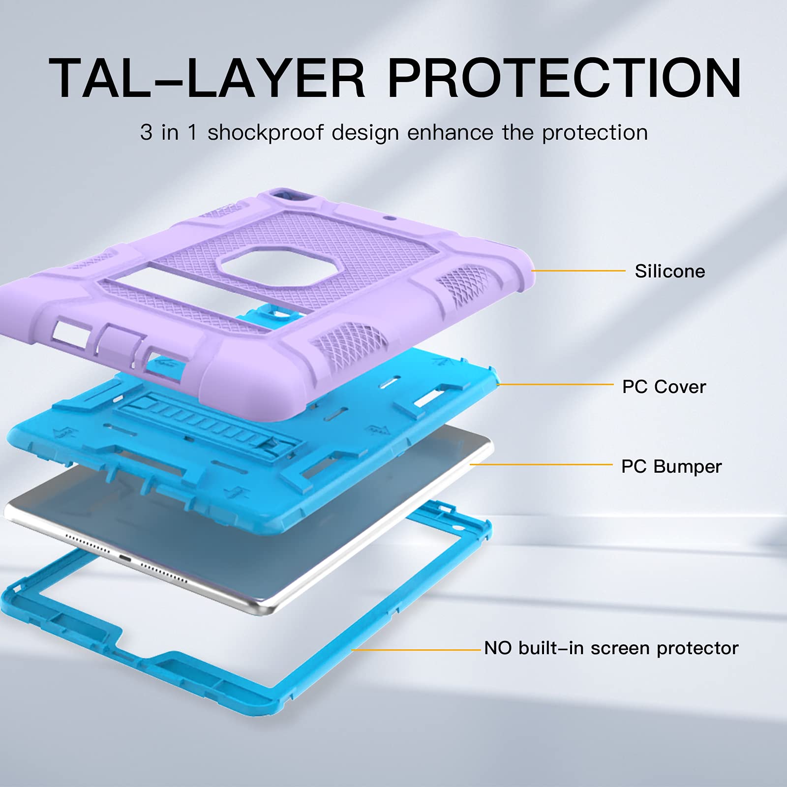 Rantice Ipad 6Th/5Th Generation, Air 2 Case, Shockproof Rugged Cover With Kickstand For 9.7'' A1893/A1954/A1822/A1823 Tablets